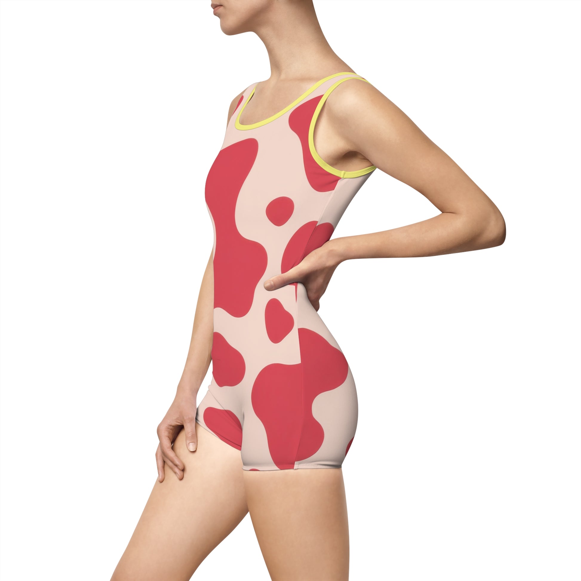 Red Jungle Cow Women's Vintage Swimsuit (AOP), Artsulli - Art is Long, Life is Short, All Over Prints, , , , , , , 