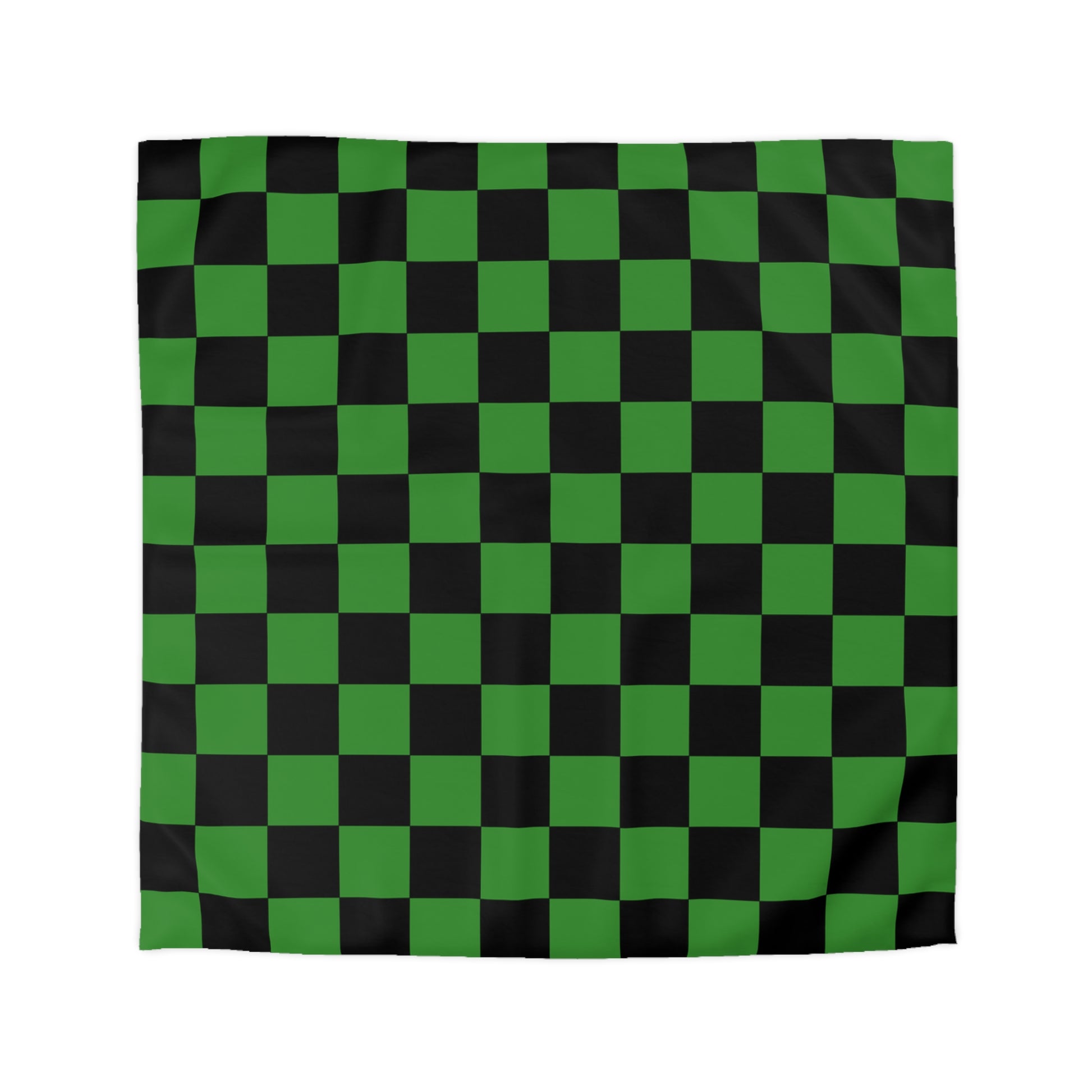Checkerboard Green and Black Microfiber Duvet Cover, Artsulli - Art is Long, Life is Short, Home Decor, Size, Queen, Color, White, , , 11787830820208019831