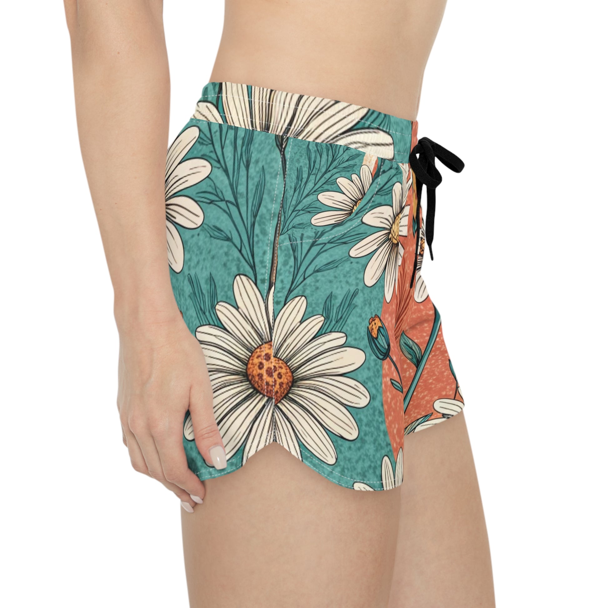 Retro Daisy Dream Women's Casual Shorts (AOP), Artsulli - Art is Long, Life is Short, All Over Prints, , , , , , , 