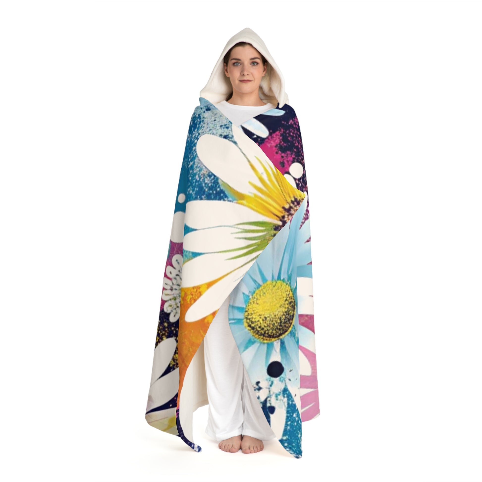 Magical Flower Explosion Multi-Color Hooded Sherpa Fleece Blanket, Artsulli - Art is Long, Life is Short, All Over Prints, , , , , , , 