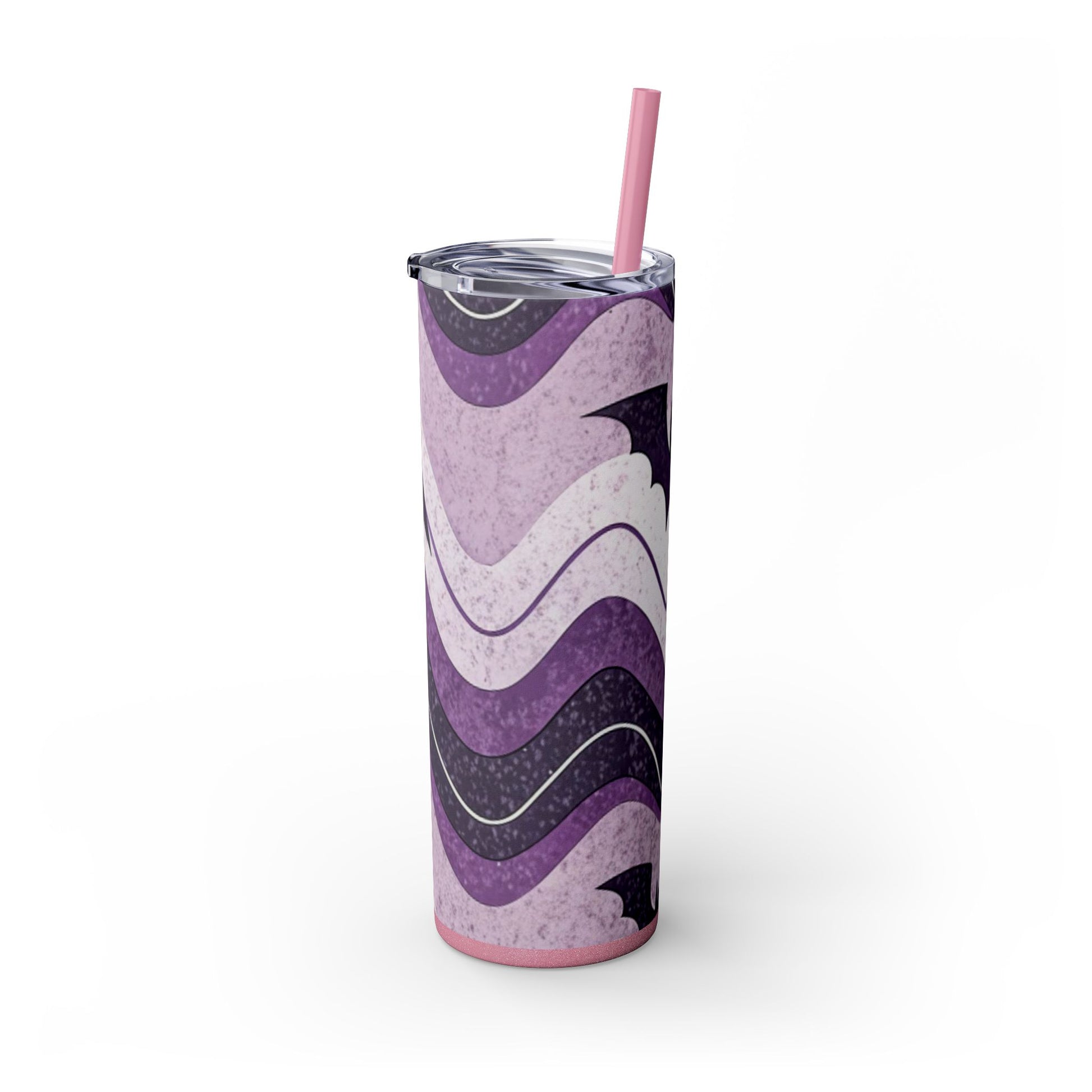 Bat Wave Skinny Tumbler with Straw, 20oz, Artsulli - Art is Long, Life is Short, Mug, , , , , , , 