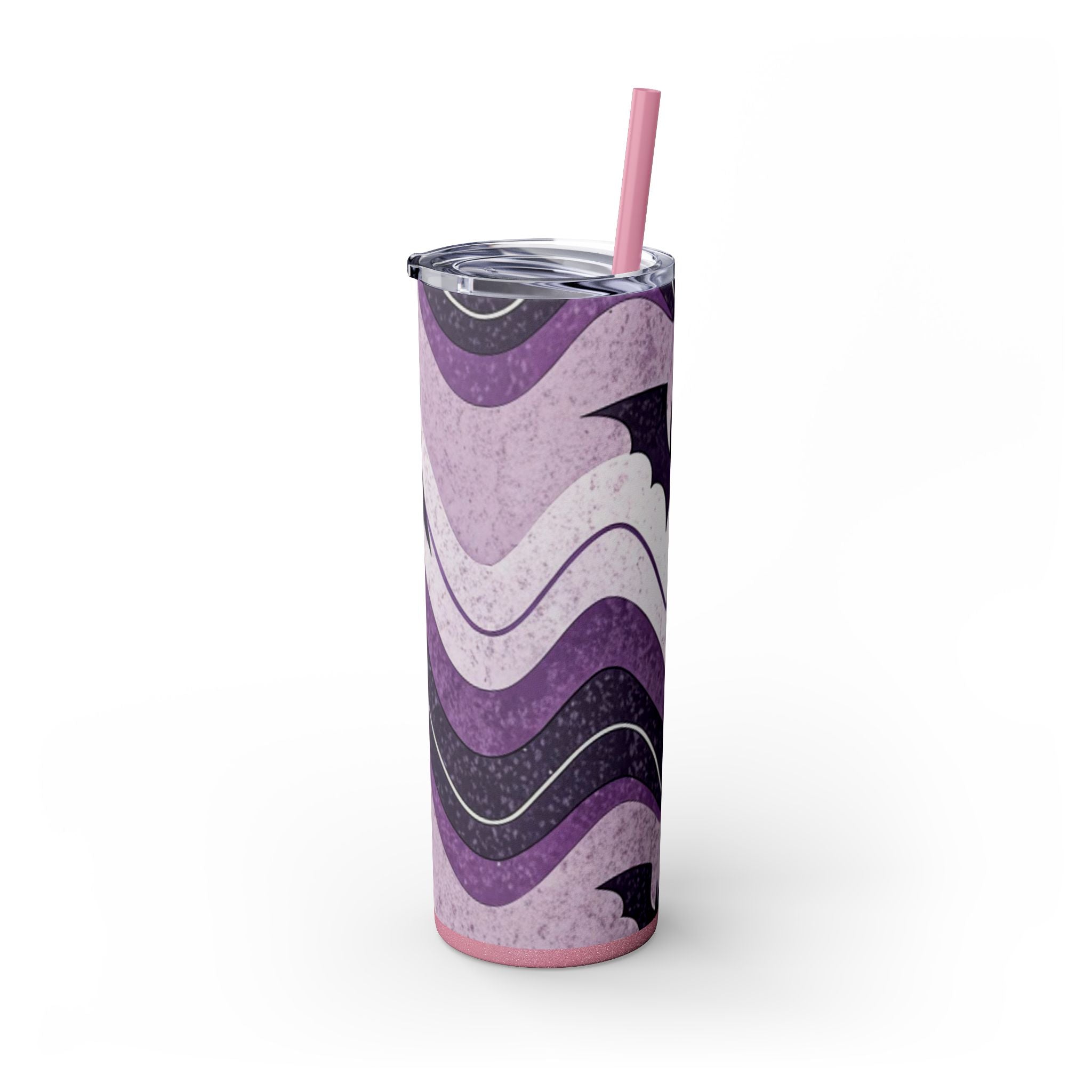 Bat Wave Skinny Tumbler with Straw, 20oz, Artsulli - Art is Long, Life is Short, Mug, , , , , , , 
