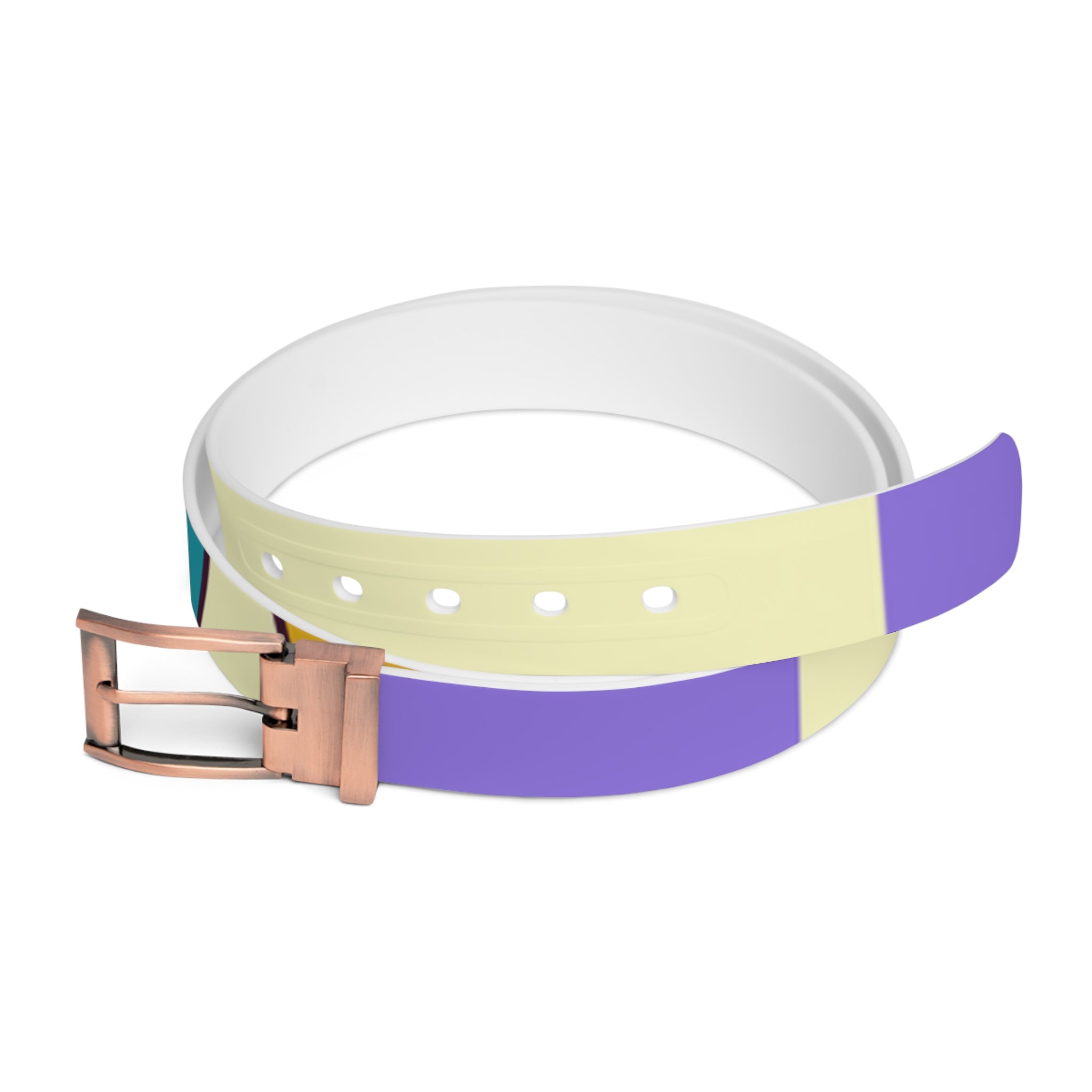 Trippy Flower Power Motifs Rave Garden Grins Belt, Artsulli - Art is Long, Life is Short, Accessories, Material, Bronze Metal, Size, 50'', , , 13743458153658