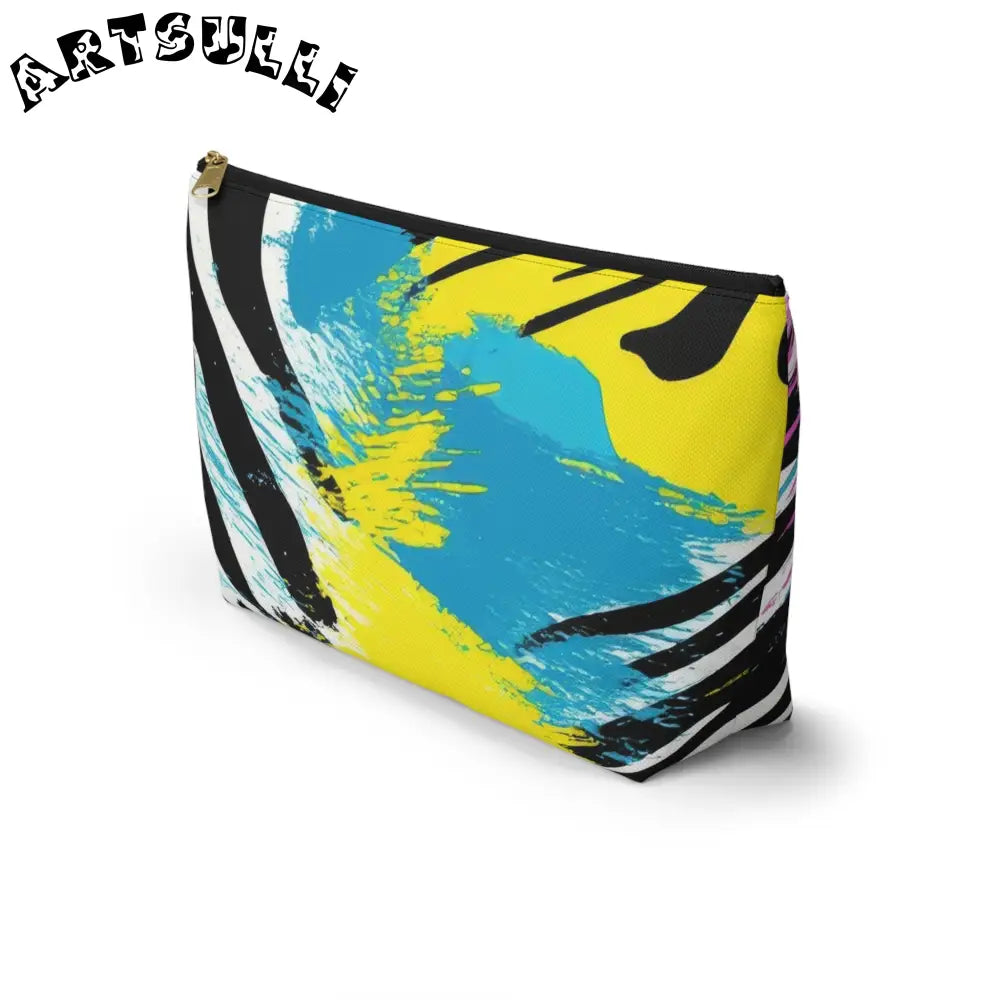 Zebra Stripes x Leapord Print x Paint Splatter Multi-Color Accessory Pouch w T-bottom, Artsulli - Art is Long, Life is Short, Bags, , , , , , , 
