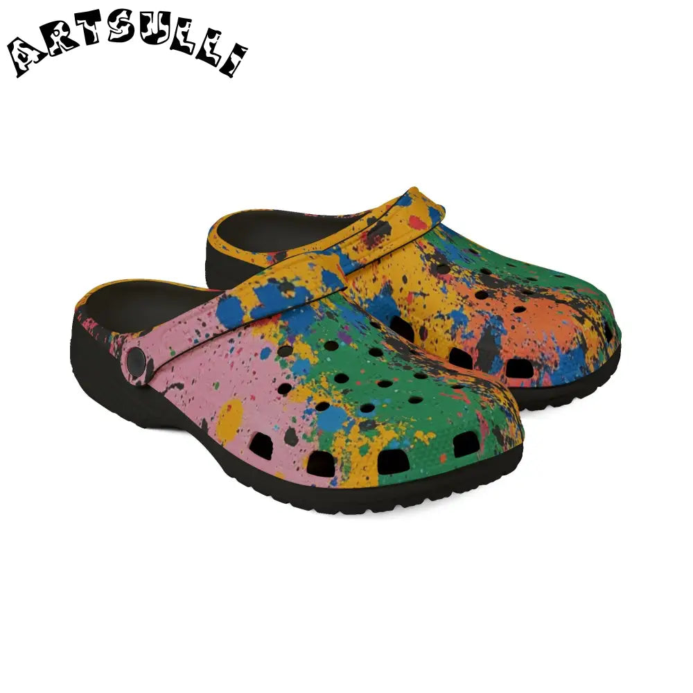 JAKKOUTTHEBXX The Colors Of Paint Splatter EVA Foam Rubber Shoes