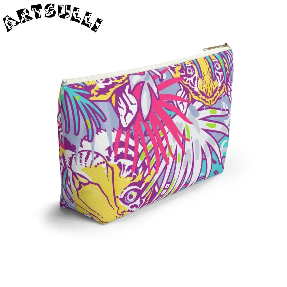 JAKKOUTTHEBXX Tropical Floral Tigers Torquise and Purple Accessory