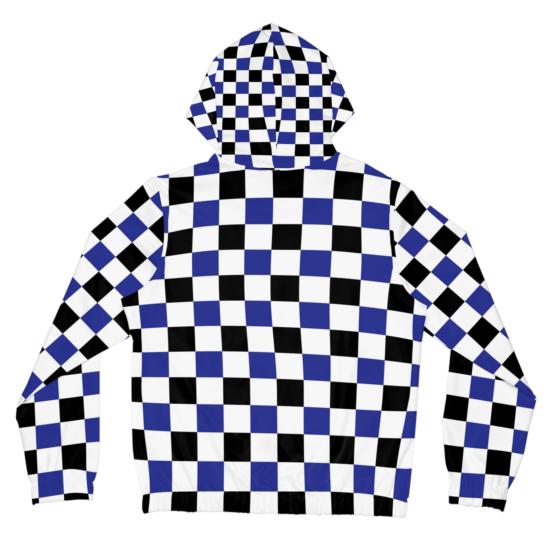 Checkerboard Blue White and Black Women’s Full-Zip Hoodie (AOP), Artsulli - Art is Long, Life is Short, All Over Prints, , , , , , , 