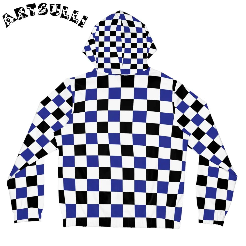 JAKKOUTTHEBXX Checkerboard Blue White and Black Women’s Full-Zip