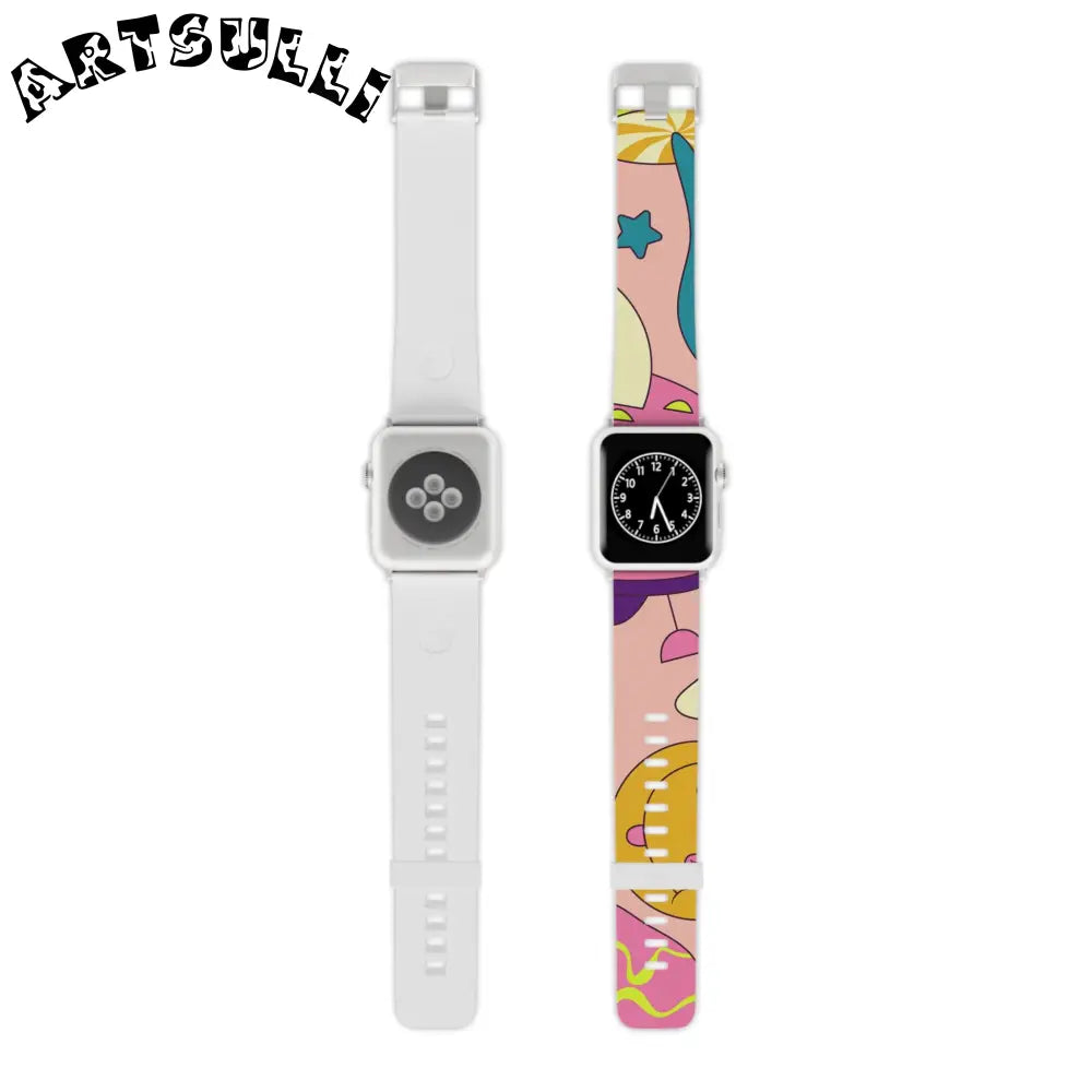JAKKOUTTHEBXX Trippy Spaceships Pink Watch Band for Apple Watch