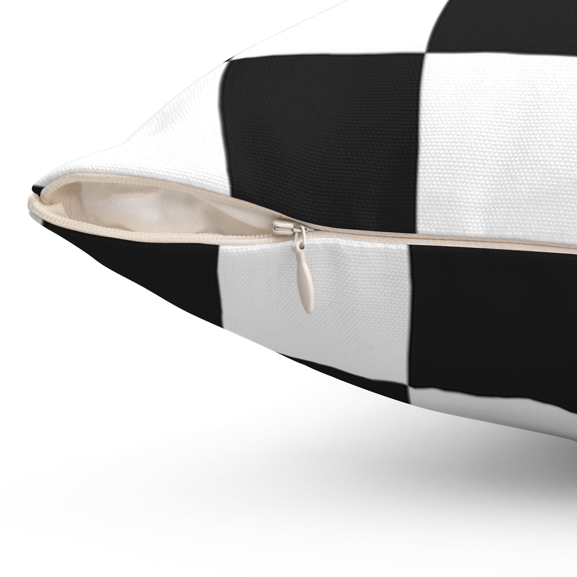 Checkerboard White and Black Spun Polyester Square Pillow, Artsulli - Art is Long, Life is Short, Home Decor, , , , , , , 