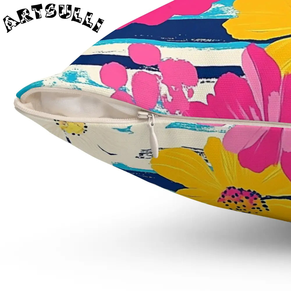 JAKKOUTTHEBXX Dayglo Floral Stripes Multi-Color Spun Polyester