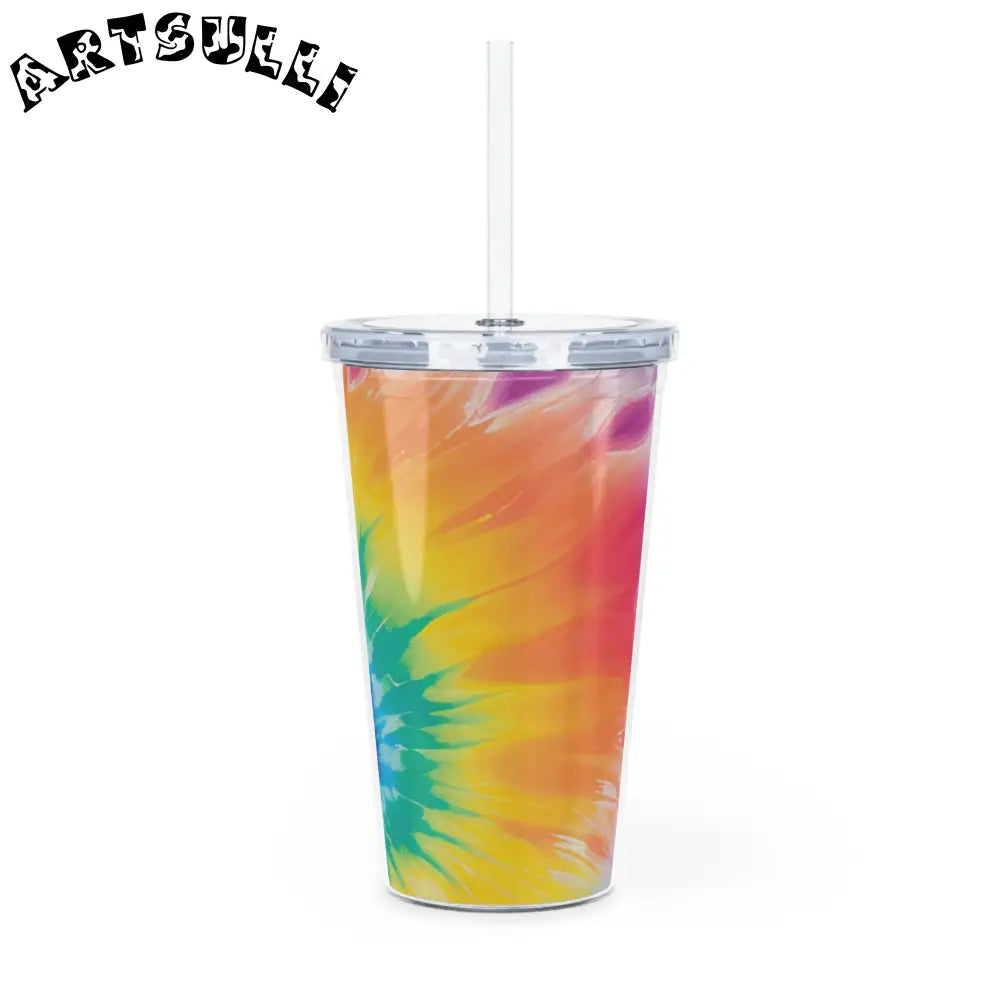 JAKKOUTTHEBXX Tie-Dye 20oz Plastic Tumbler with Lid and Straw 2025
