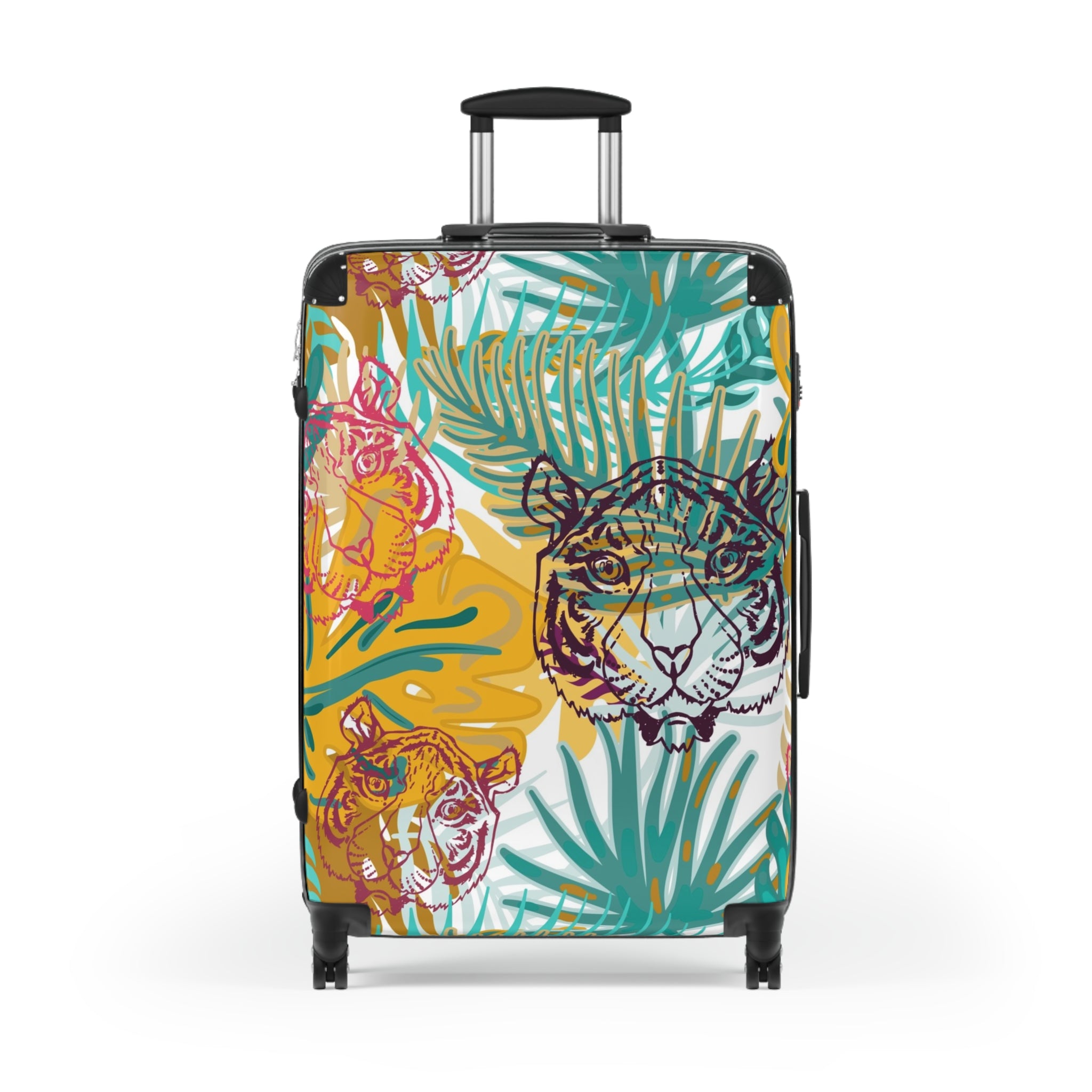 Tropical Jungle Tigers Brown and Green Suitcase, Artsulli - Art is Long, Life is Short, Bags, Size, Large, Color, Black, , , 14510051326548