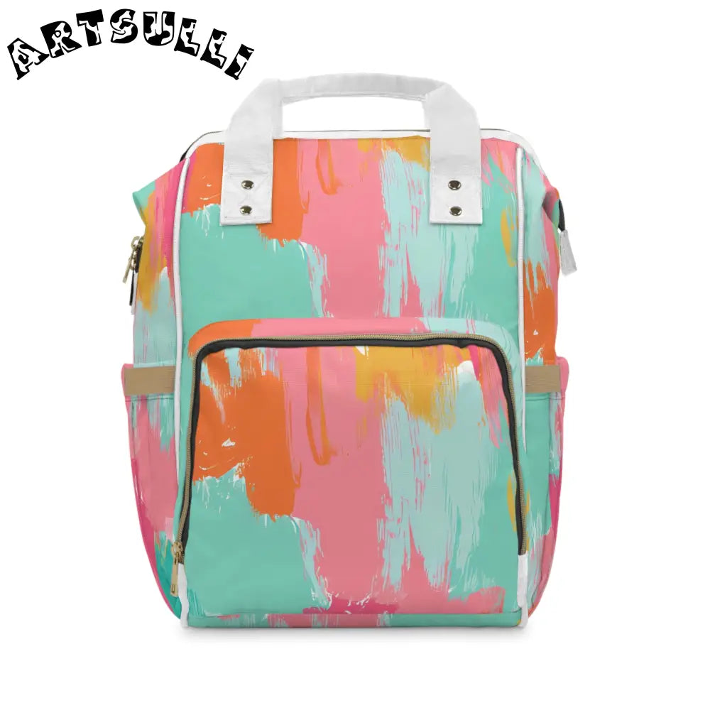 JAKKOUTTHEBXX Preppy Pixel Bloom Multifunctional Diaper Backpack