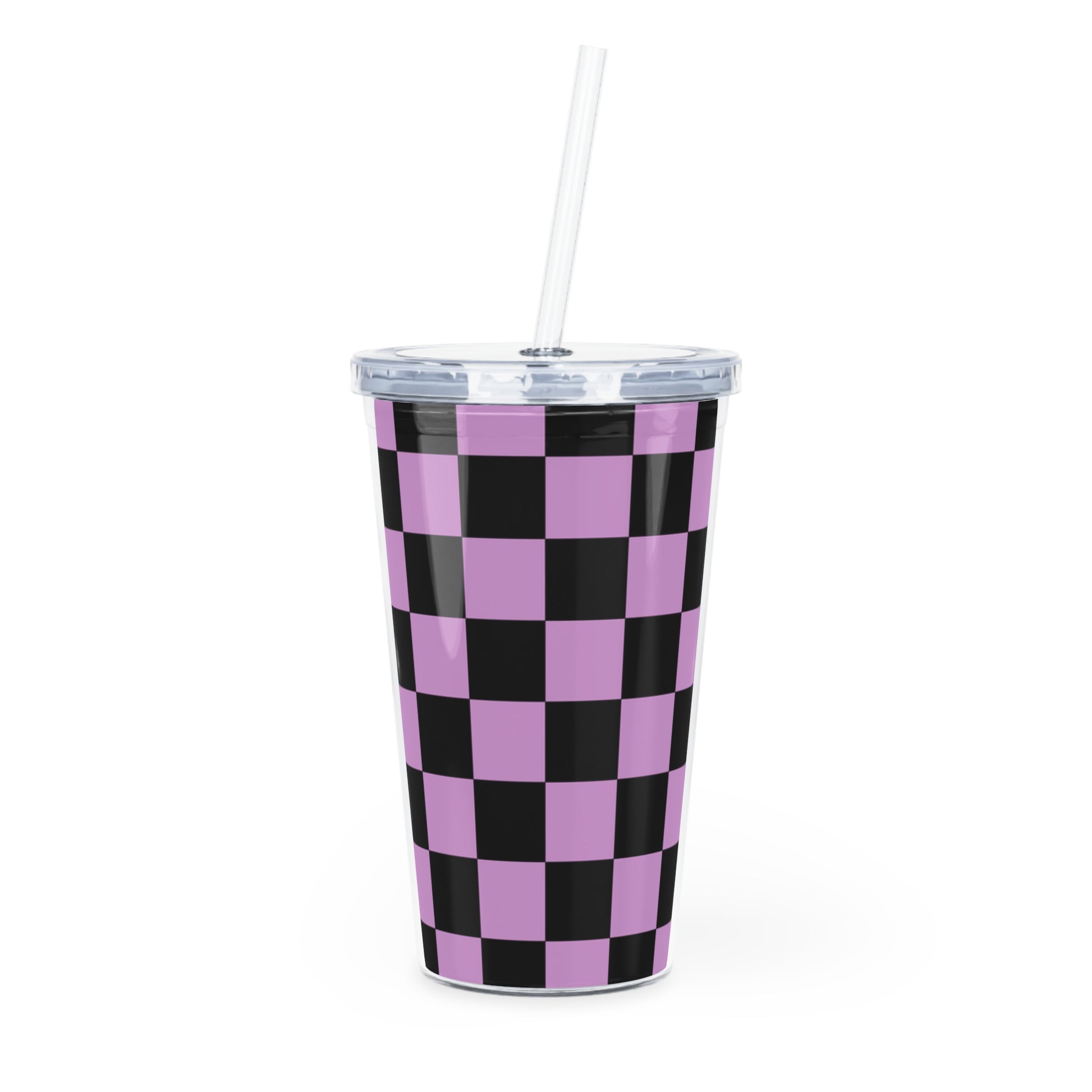 Pixel Punk Vision Plastic Tumbler with Straw, Artsulli - Art is Long, Life is Short, Mug, Size, 20oz, Color, Transparent, , , 29643097468602627158