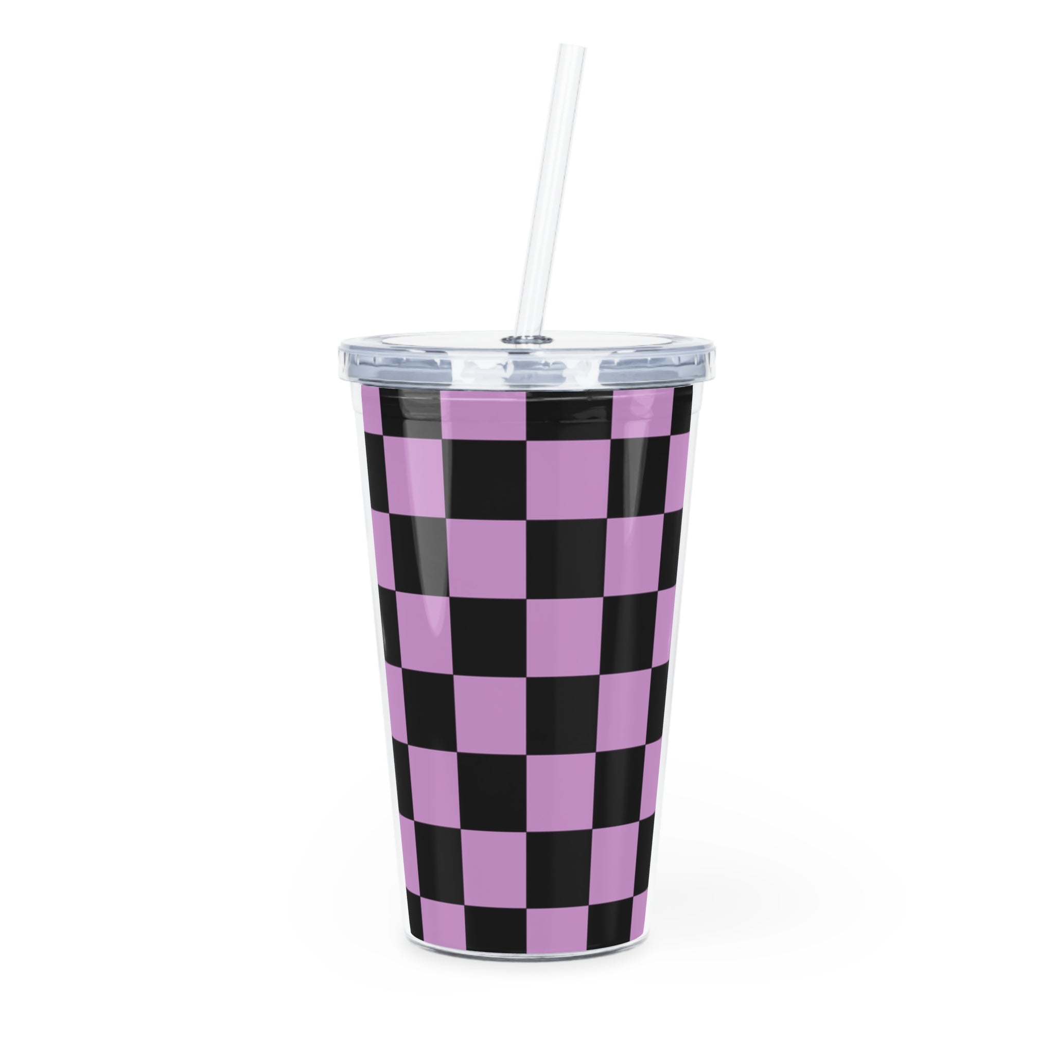Pixel Punk Vision Plastic Tumbler with Straw, Artsulli - Art is Long, Life is Short, Mug, Size, 20oz, Color, Transparent, , , 29643097468602627158