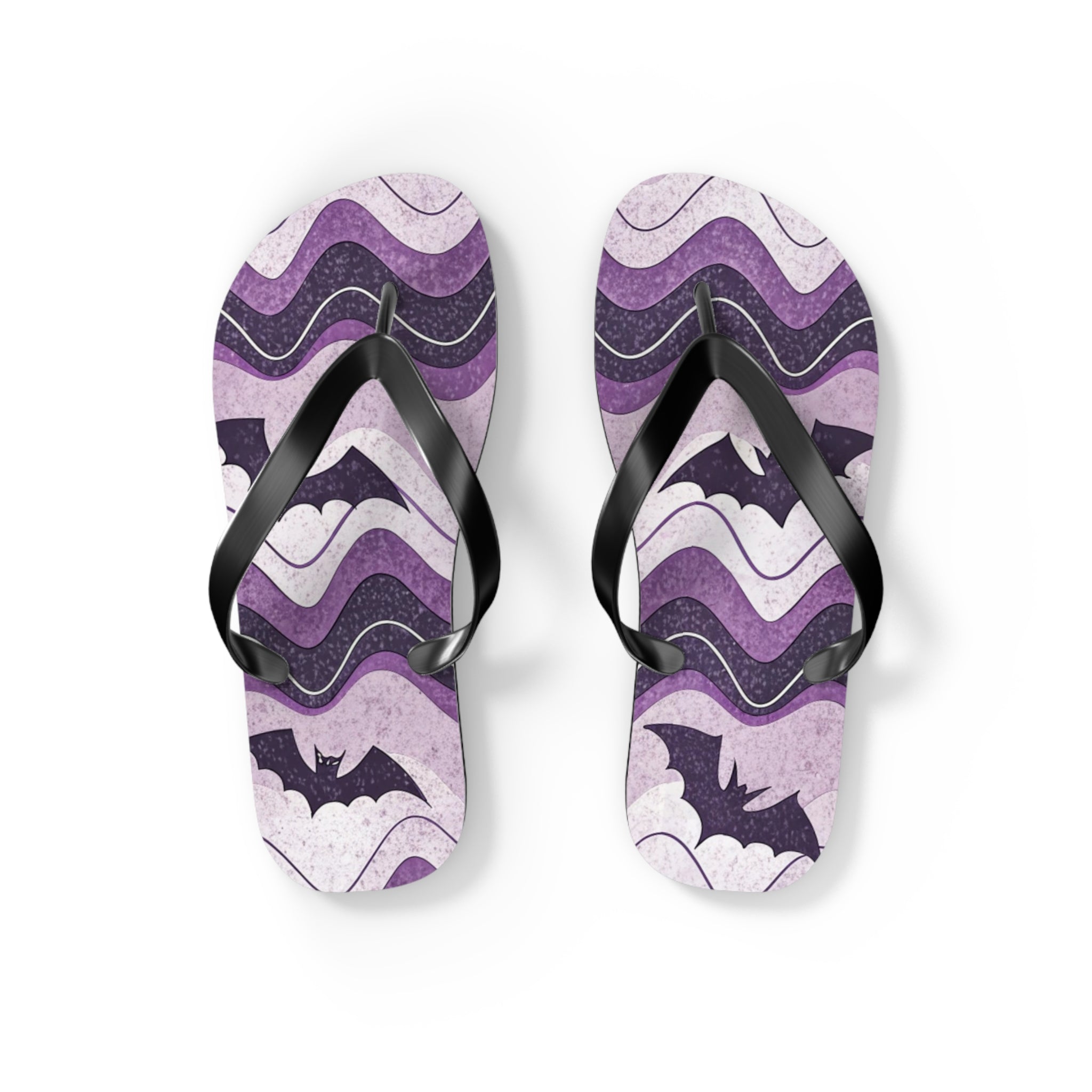 Bat Wave Flip Flops, Artsulli - Art is Long, Life is Short, Shoes, Size, S, Color, Black sole, , , 28631658353467