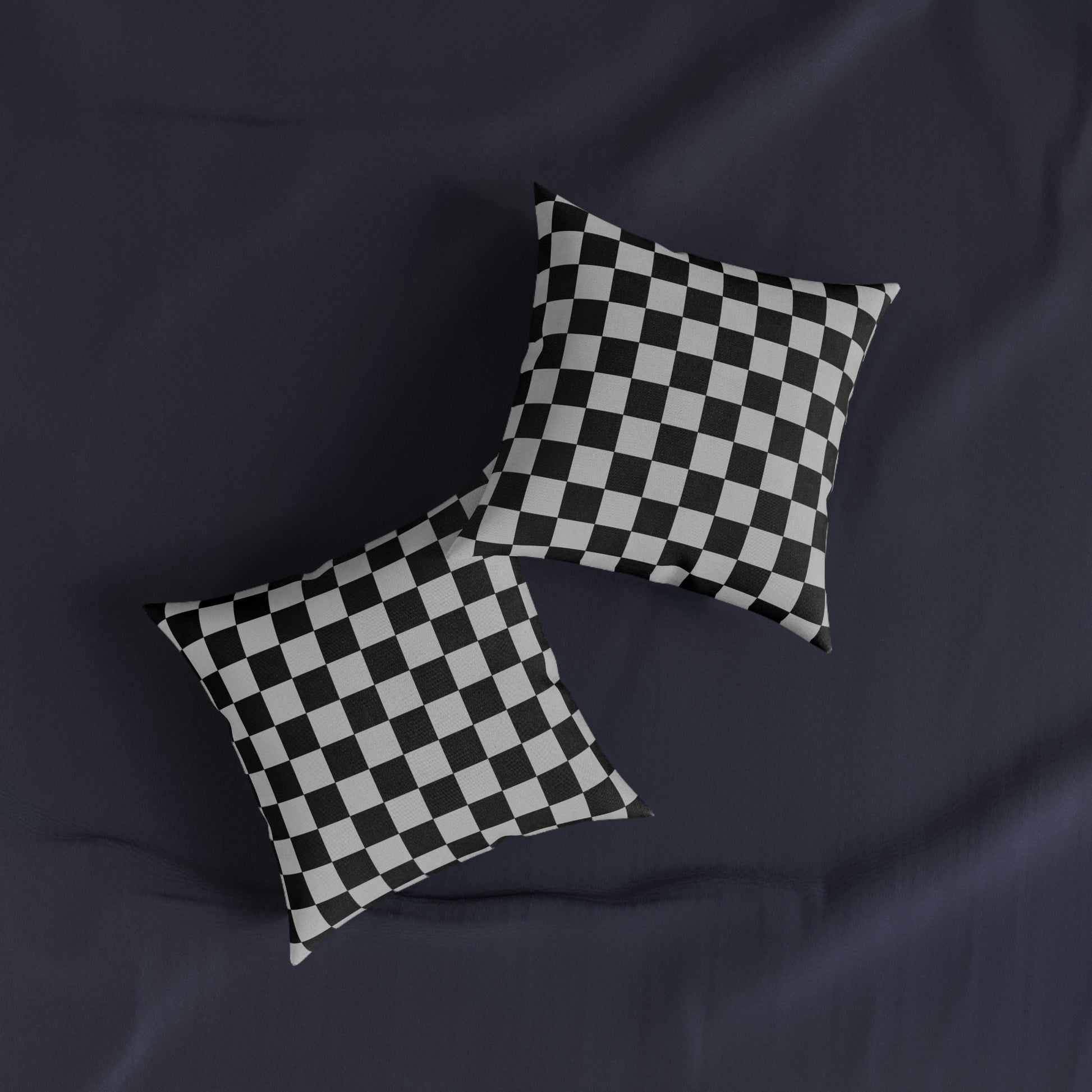 Checkerboard Dada Black and Light Gray Square Pillow, Artsulli - Art is Long, Life is Short, Home Decor, , , , , , , 