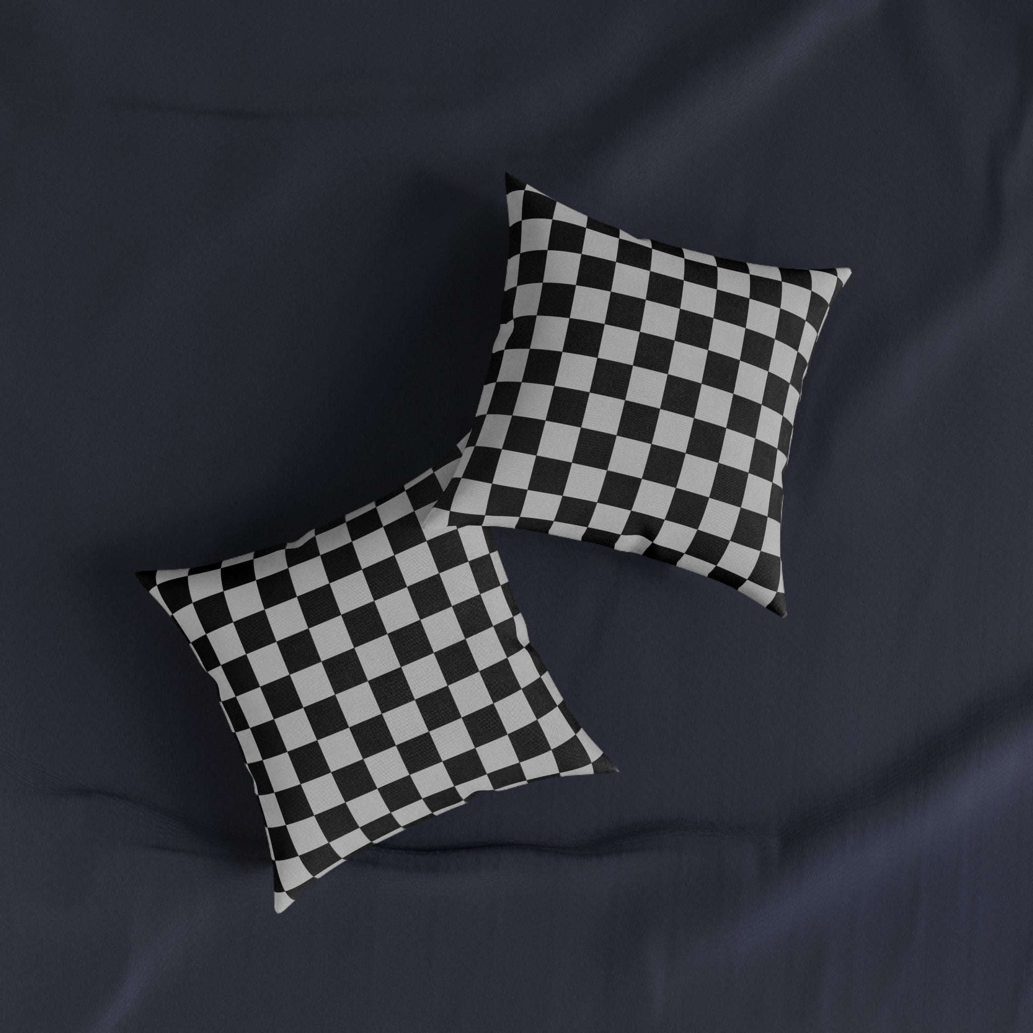 Checkerboard Dada Black and Light Gray Square Pillow, Artsulli - Art is Long, Life is Short, Home Decor, , , , , , , 