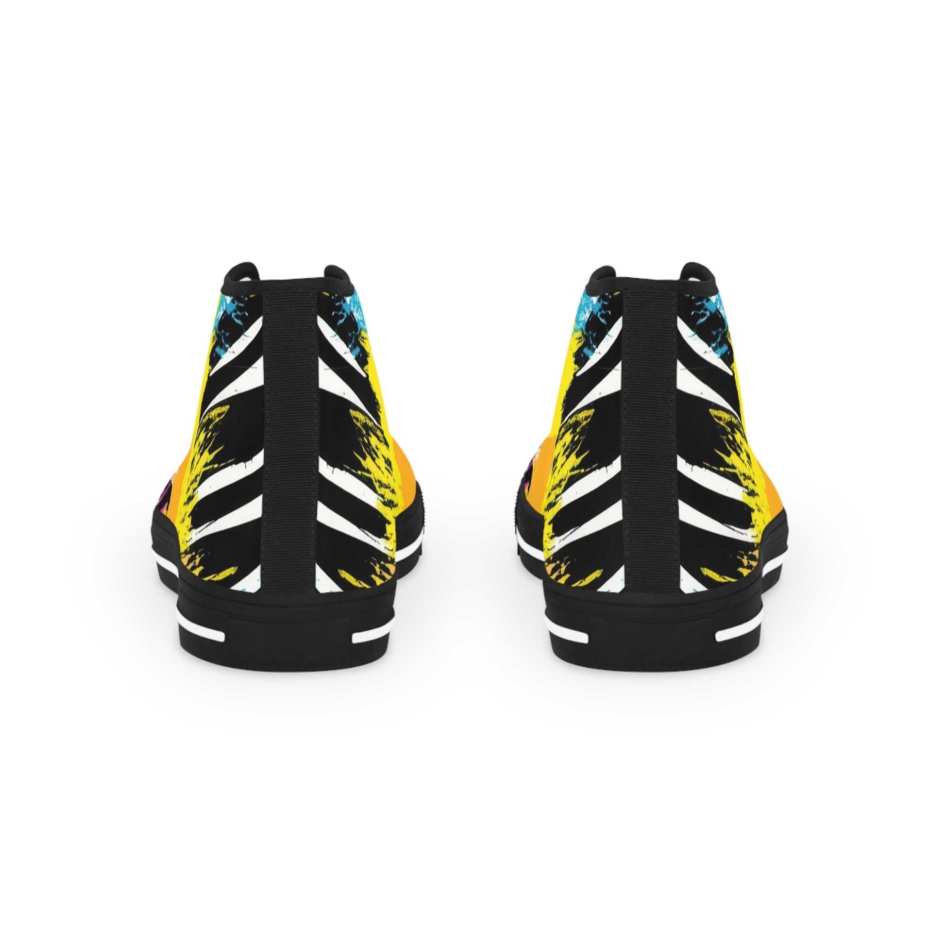 Zebra Stripes x Leopard Print x Paint Splatter Multi-Color Men's High Top Sneakers, Artsulli - Art is Long, Life is Short, Shoes, , , , , , , 