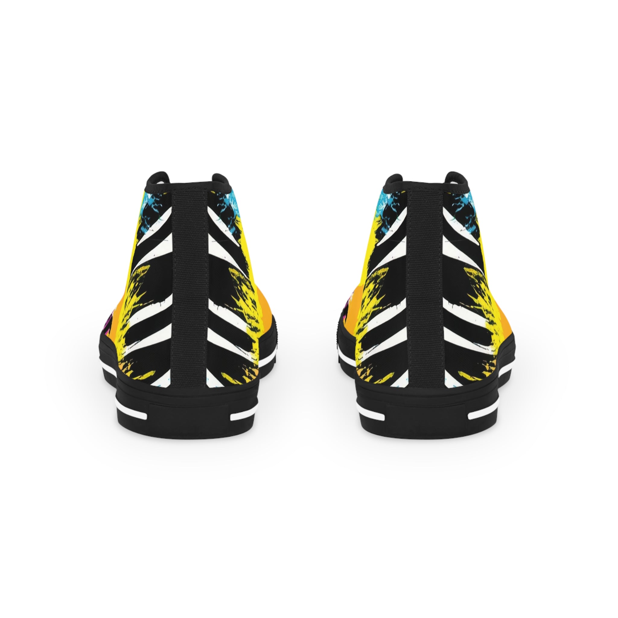 Zebra Stripes x Leopard Print x Paint Splatter Multi-Color Men's High Top Sneakers, Artsulli - Art is Long, Life is Short, Shoes, , , , , , , 