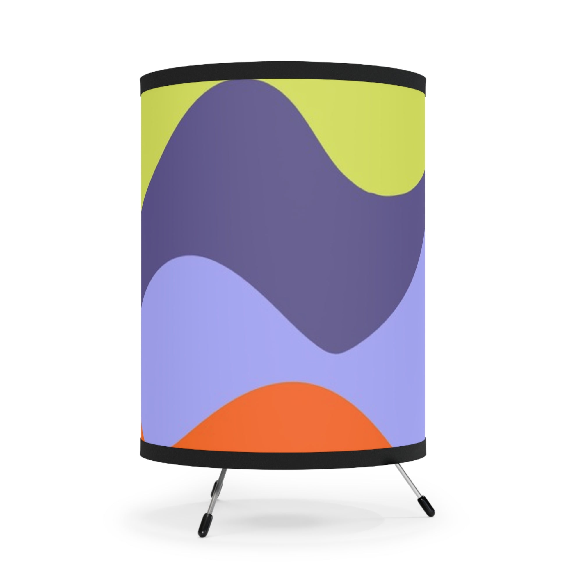 Waves Yellow and Blue Tripod Lamp with High-Res Printed Shade, US\CA plug, Artsulli - Art is Long, Life is Short, Home Decor, , , , , , , 