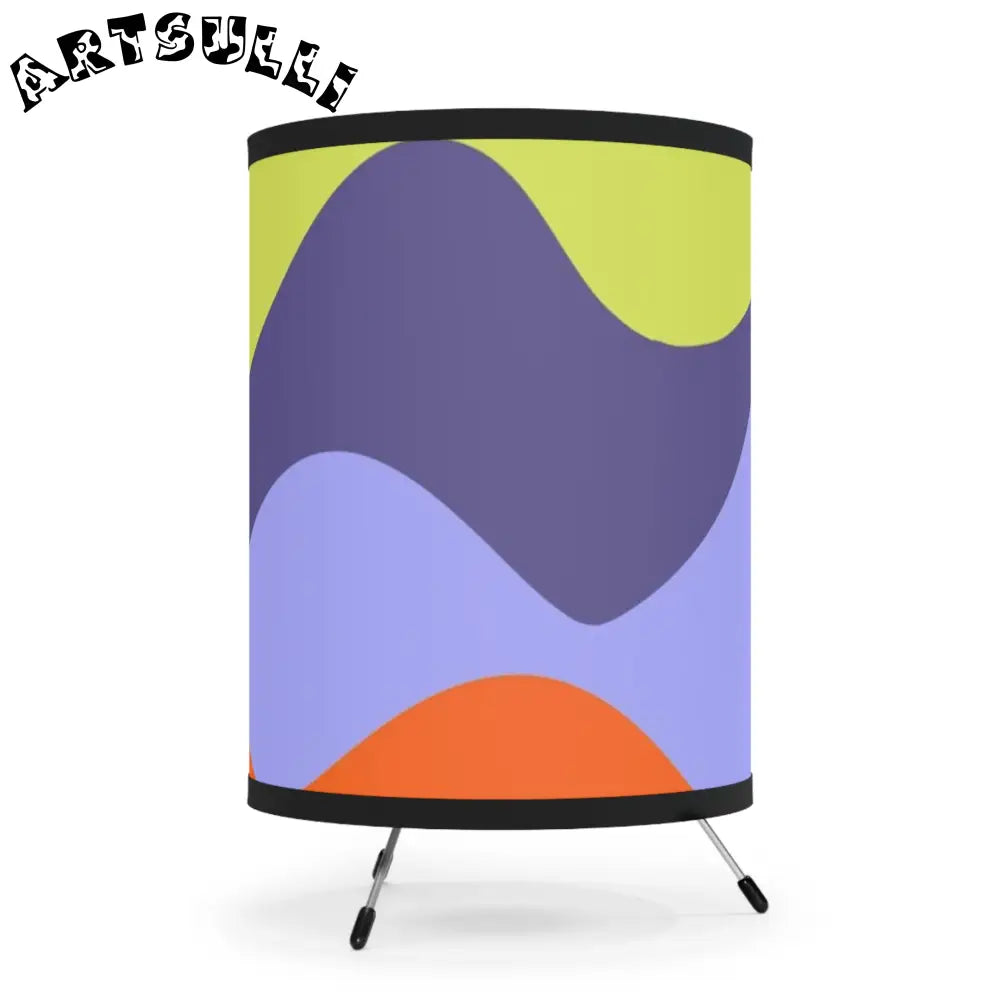 JAKKOUTTHEBXX Waves Yellow and Blue Tripod Lamp with High-Res