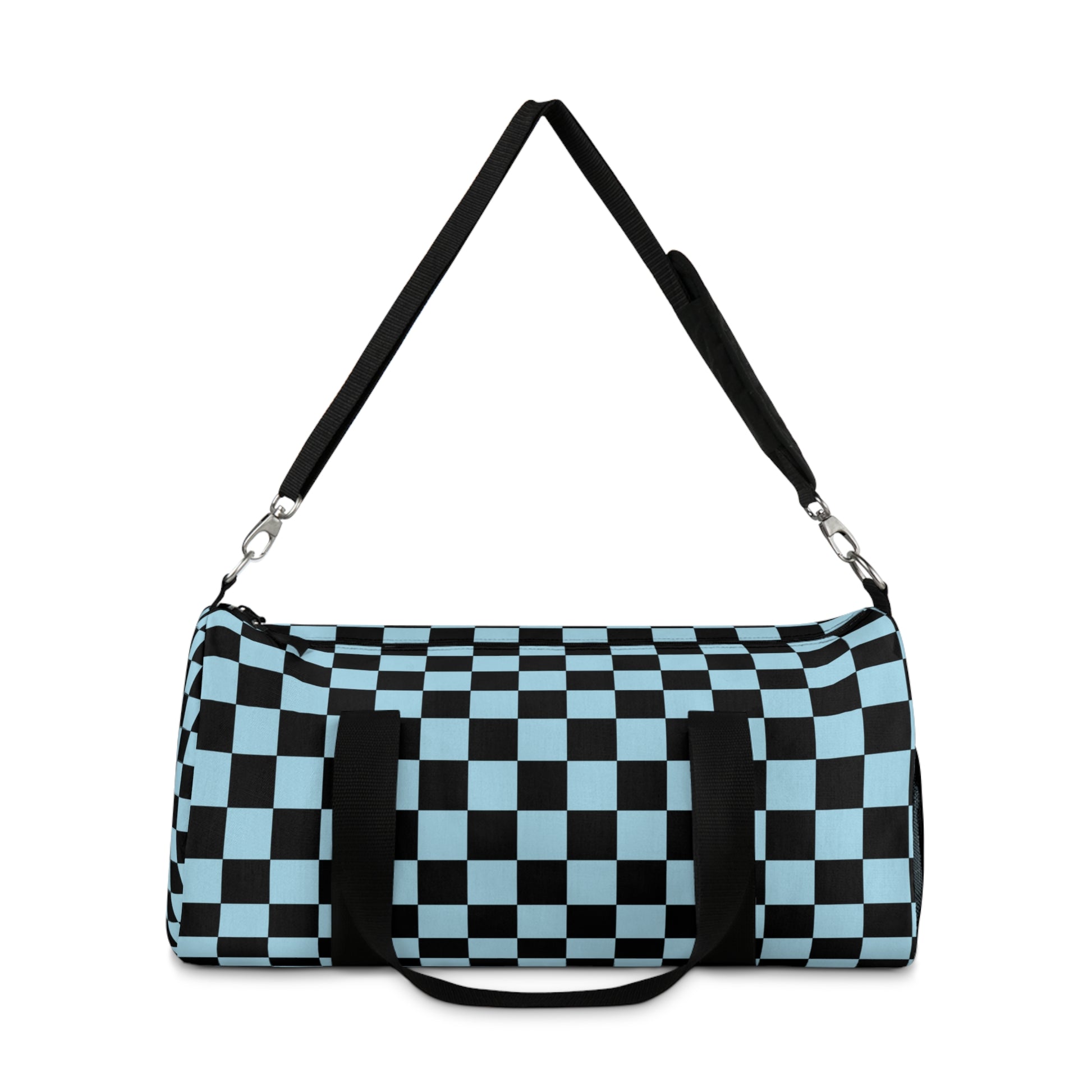 Checkerboard II Black and Blue Duffel Bag, Artsulli - Art is Long, Life is Short, Bags, , , , , , , 