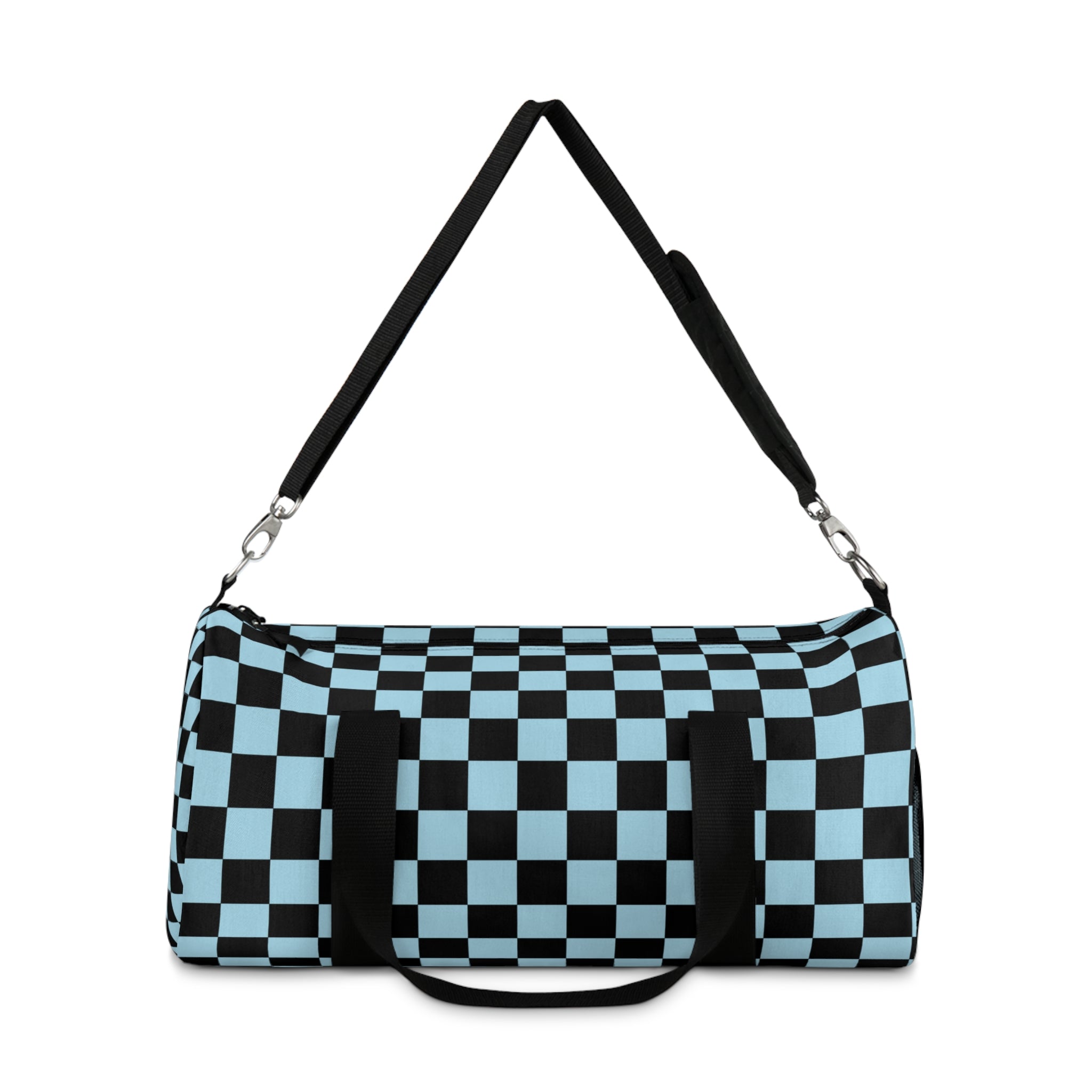 Checkerboard II Black and Blue Duffel Bag, Artsulli - Art is Long, Life is Short, Bags, , , , , , , 