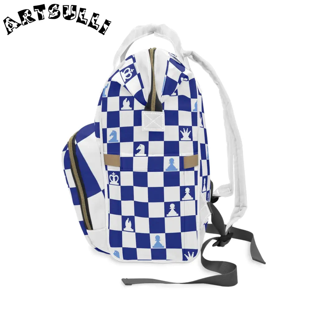 JAKKOUTTHEBXX Checkerboard Chess Diaper Backpack with Pocket Displays 2025