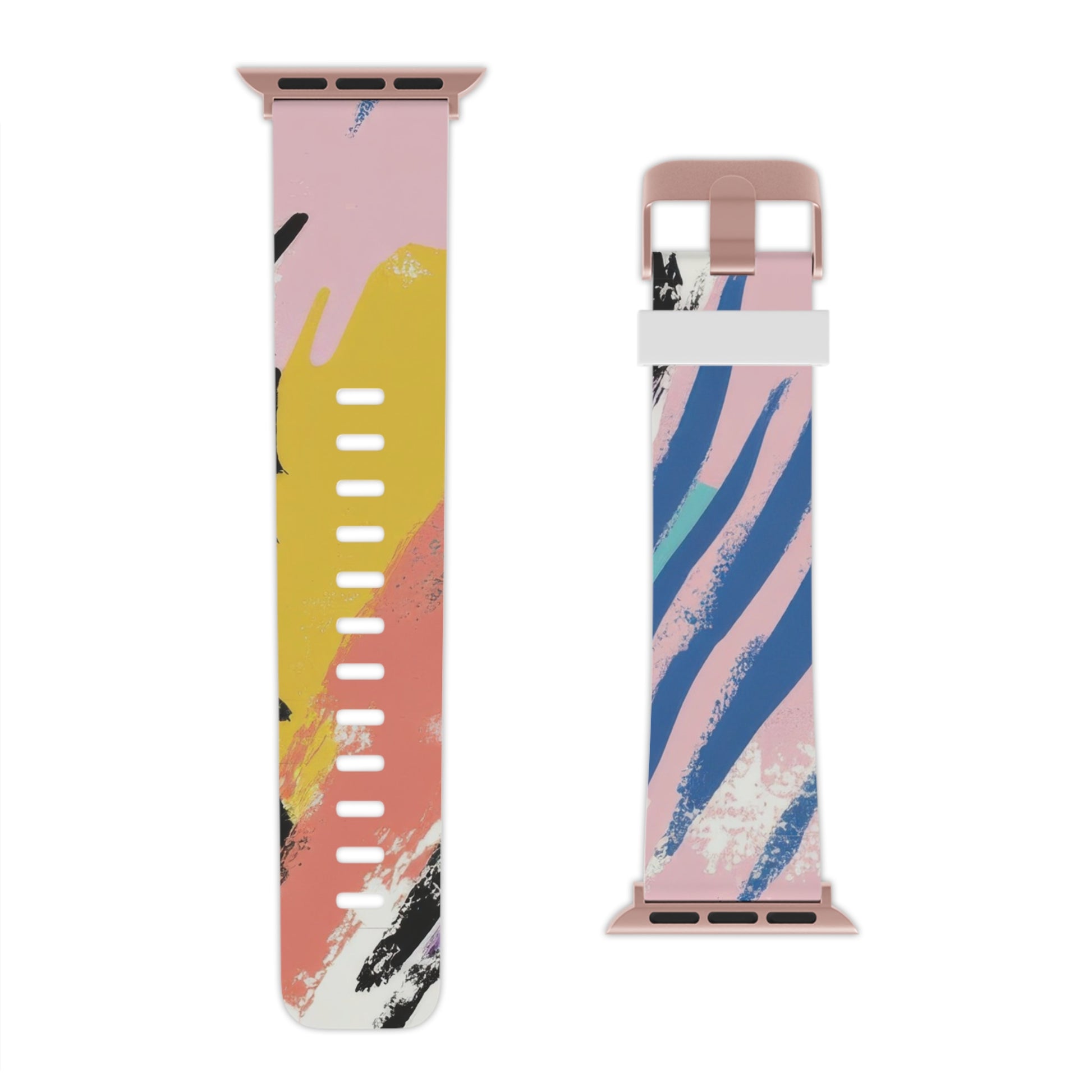 Wild Zebra Stripes x Paint Brush Strokes Multi-Color IV Watch Band for Apple Watch, Artsulli - Art is Long, Life is Short, Accessories, , , , , , , 