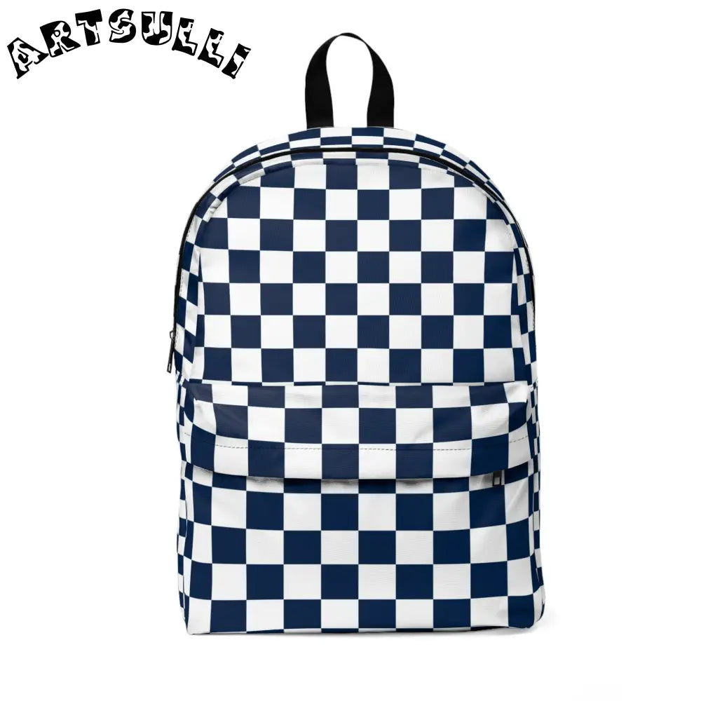 JAKKOUTTHEBXX Checkerboard White and Navy Blue Unisex Classic