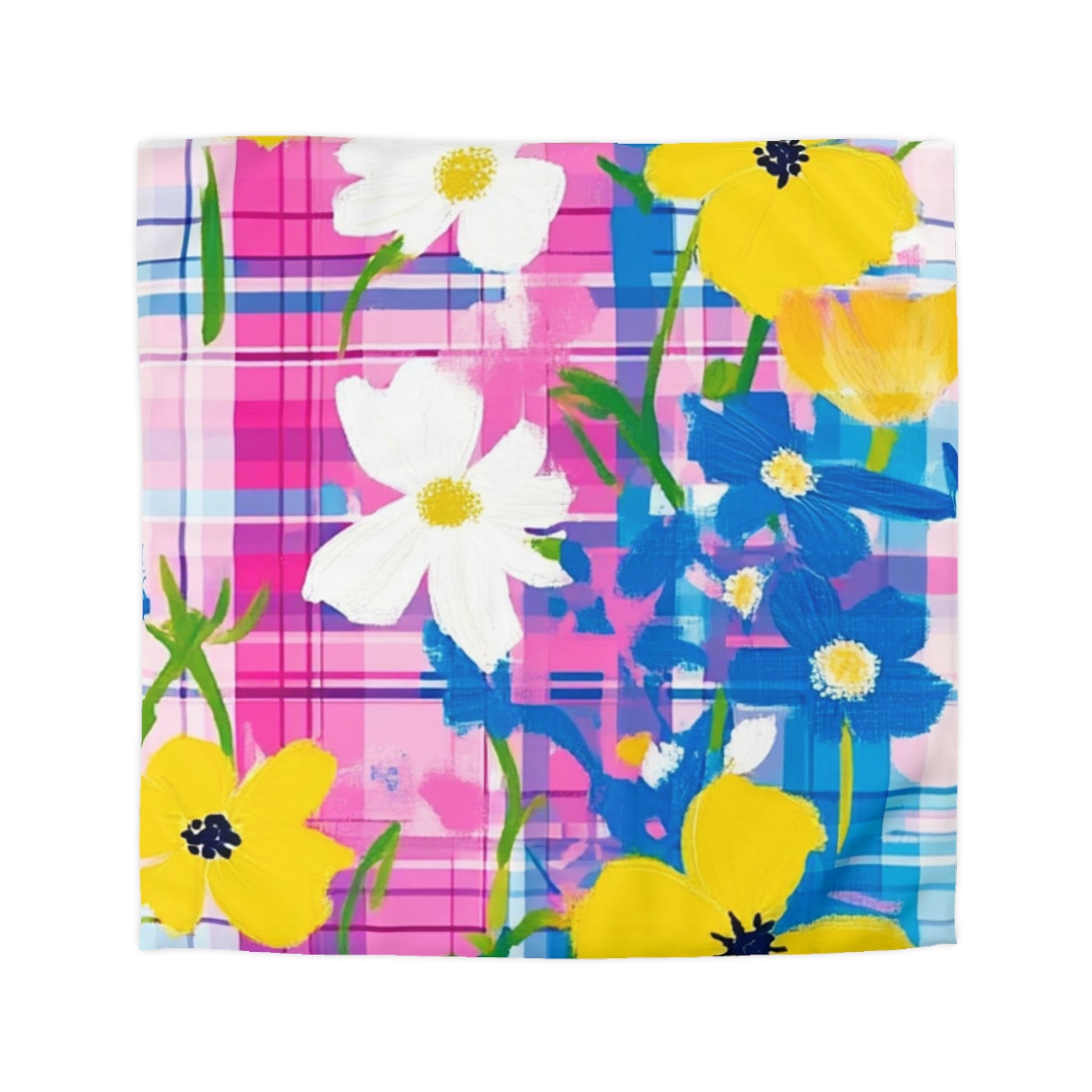 Plaid Garden Pink and Purple Microfiber Duvet Cover, Artsulli - Art is Long, Life is Short, Home Decor, Size, Queen, Color, White, , , 92177376258796