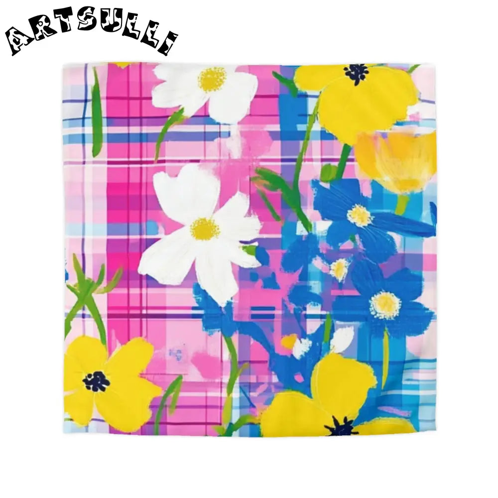 JAKKOUTTHEBXX Plaid Garden Pink and Purple Microfiber Duvet Cover