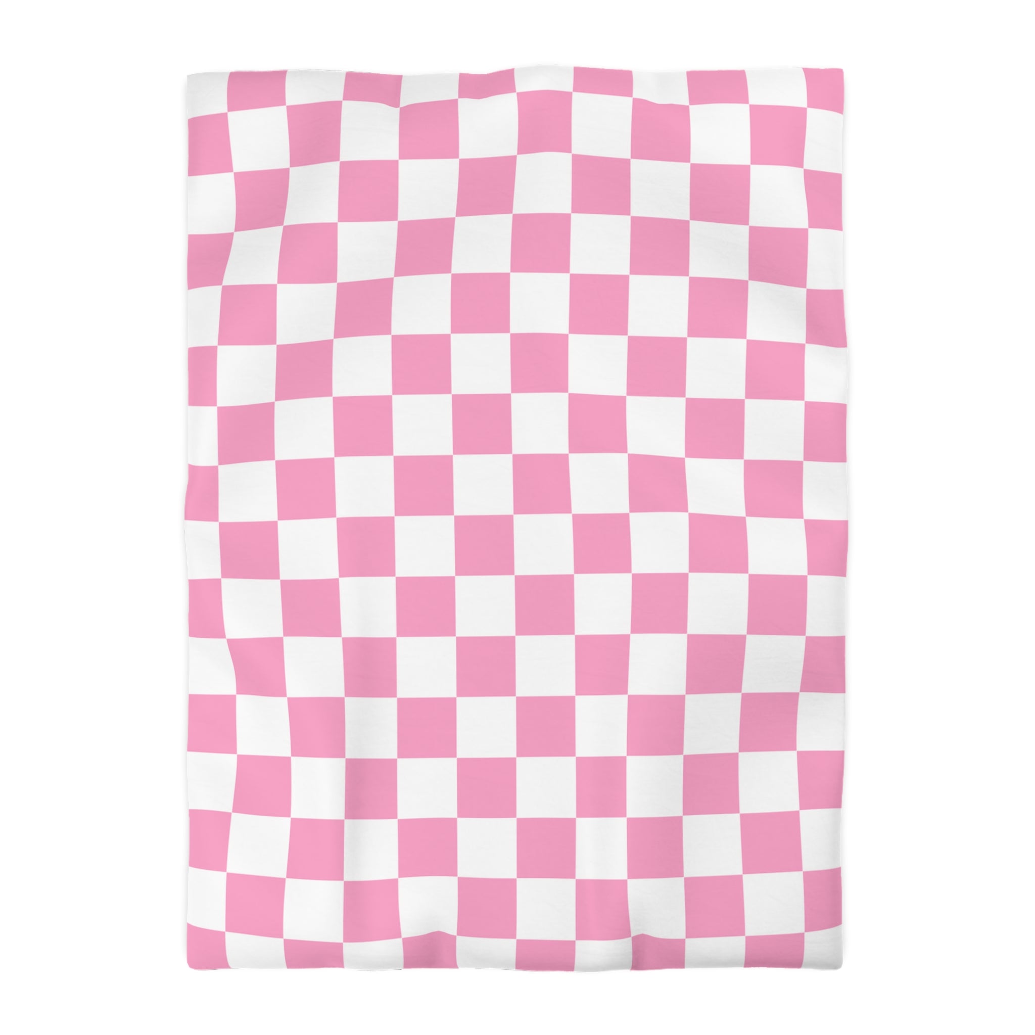 Checkerboard Hot Pink and White Microfiber Duvet Cover, Artsulli - Art is Long, Life is Short, Home Decor, Size, Twin XL, Color, White, , , 33650579654985582968