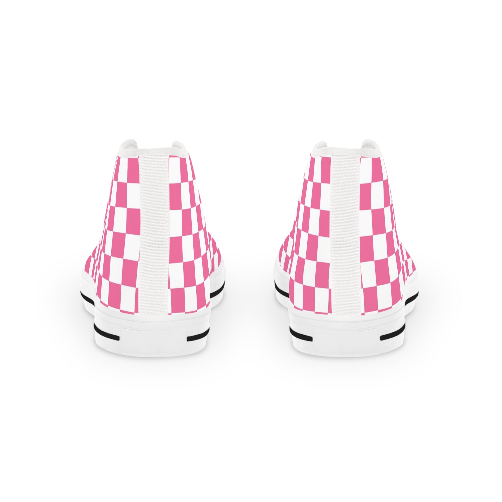 Yuyushiki Pink Check Men's High Top Sneakers