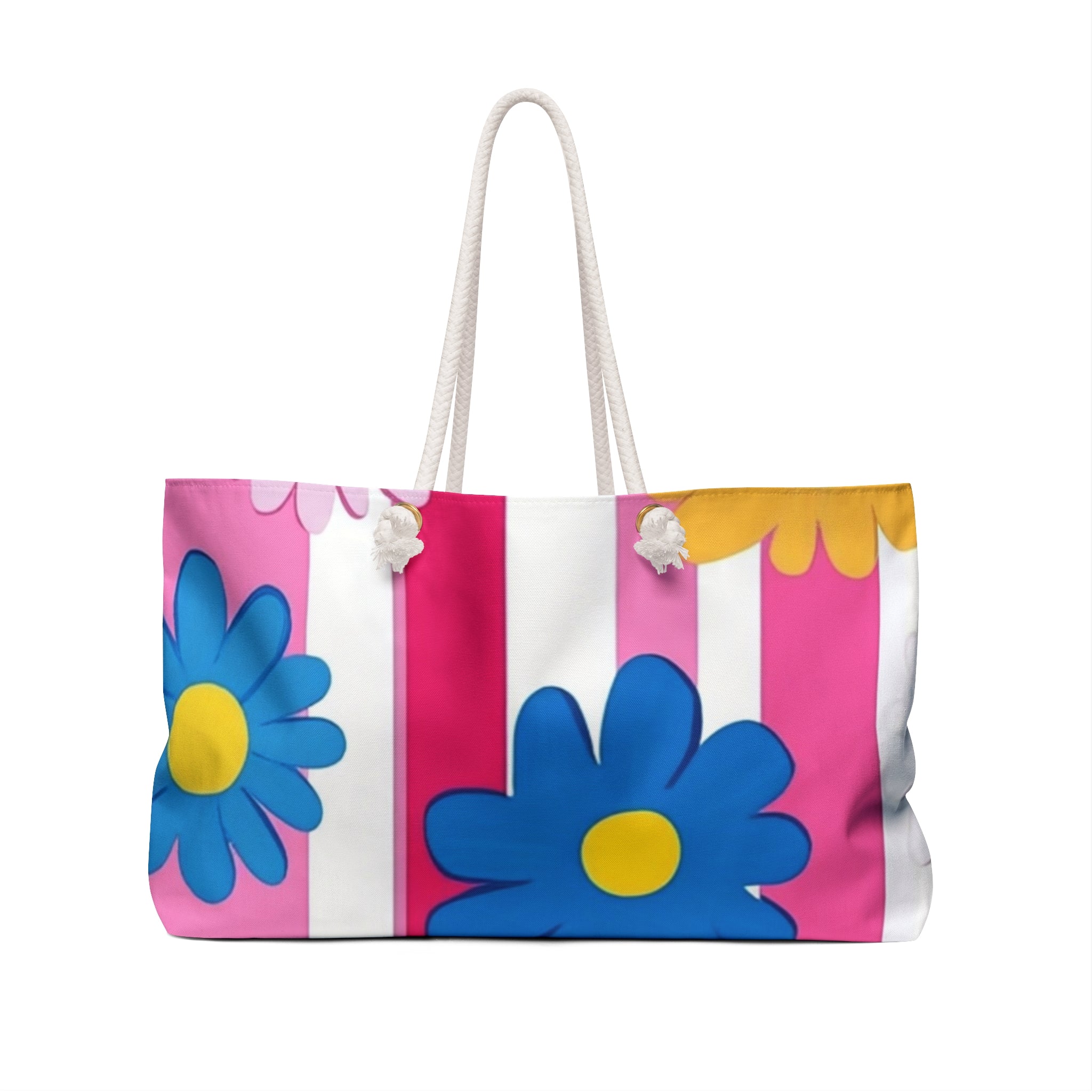 Flowers x Stripes Multi-Color Weekender Bag, Artsulli - Art is Long, Life is Short, Bags, , , , , , , 