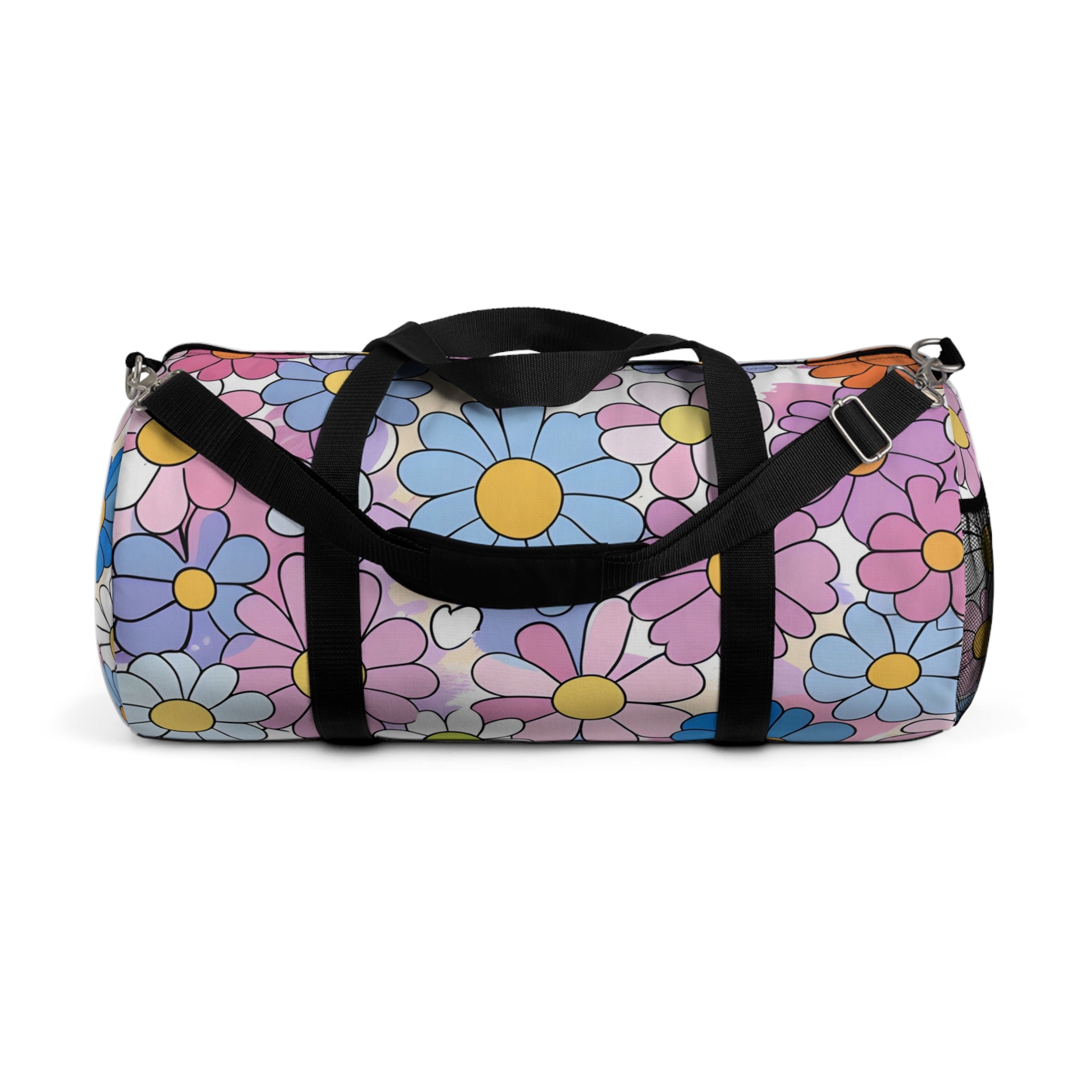 Flower Hour Purple and Blue  Duffel Bag, Artsulli - Art is Long, Life is Short, Bags, Size, Large, , , , , 51650090028355