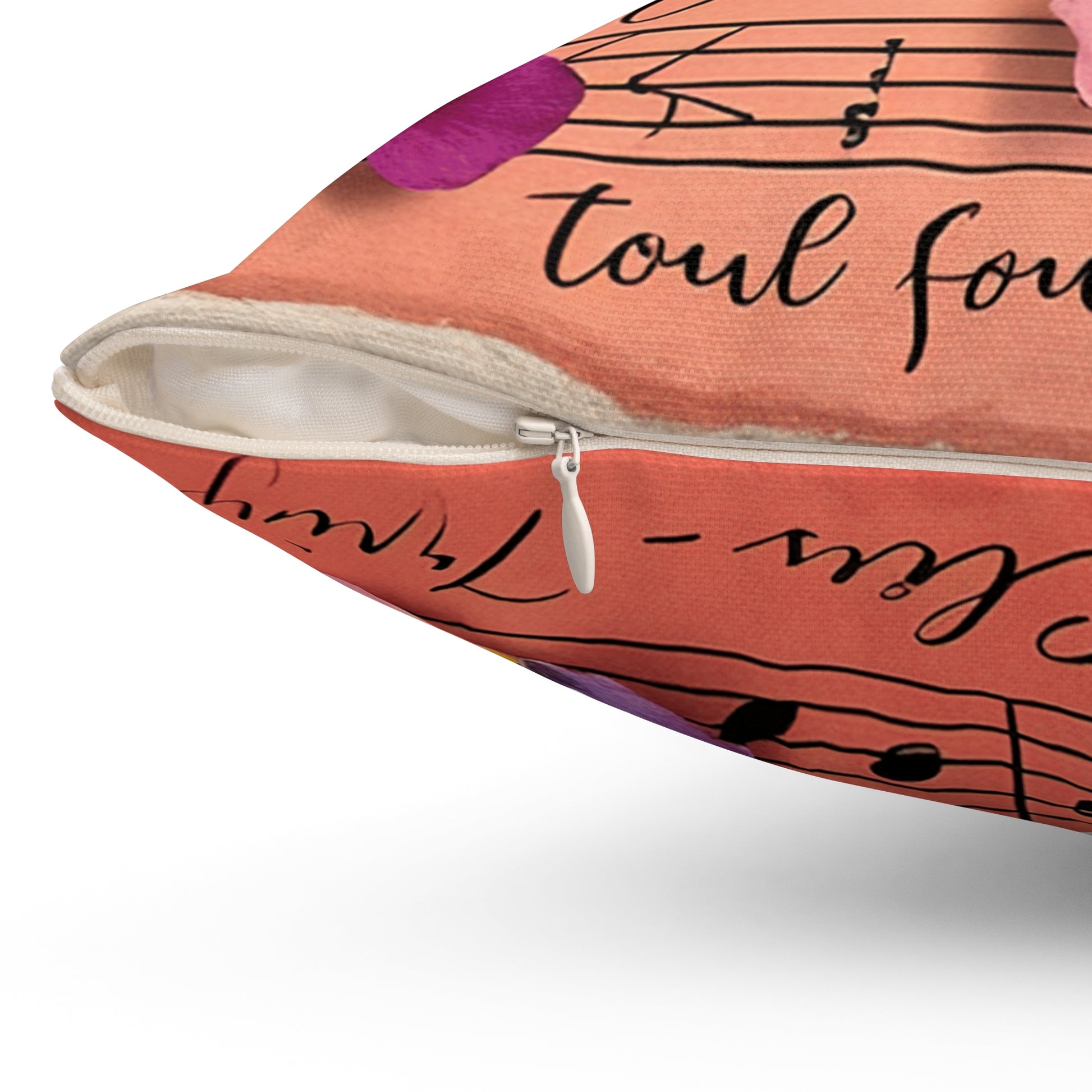 Torn Type Beat Sheet Music Multi-Color Spun Polyester Square Pillow, Artsulli - Art is Long, Life is Short, Home Decor, , , , , , , 