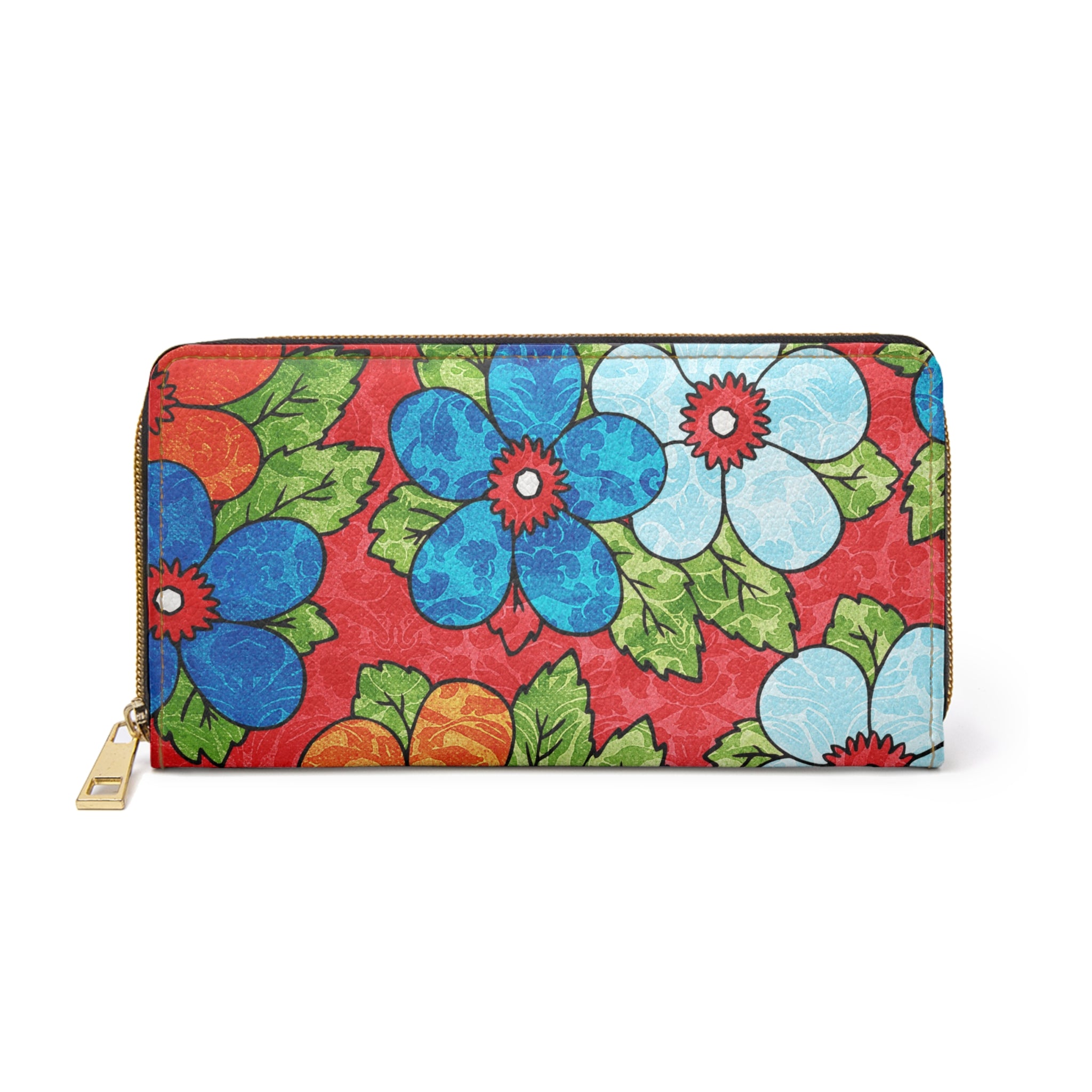 Groovy Yellow Floral Kl II Groovy Red Floral Kl Zipper Wallet, Artsulli - Art is Long, Life is Short, Accessories, Size, One size, Color, White, , , 10977958490866455138