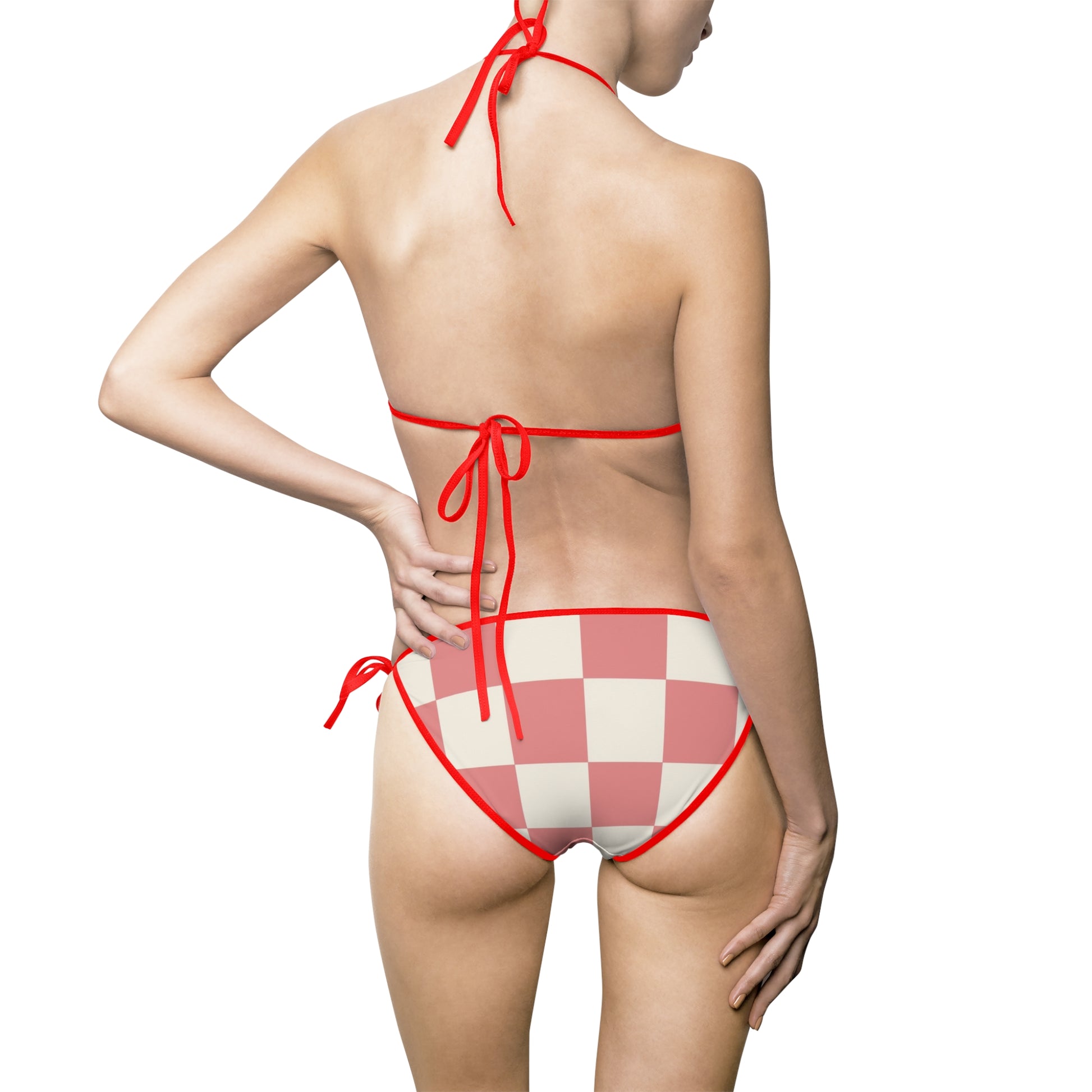 Retro Checkered Grassland Sprites Women's Bikini Swimsuit (AOP), Artsulli - Art is Long, Life is Short, All Over Prints, , , , , , , 