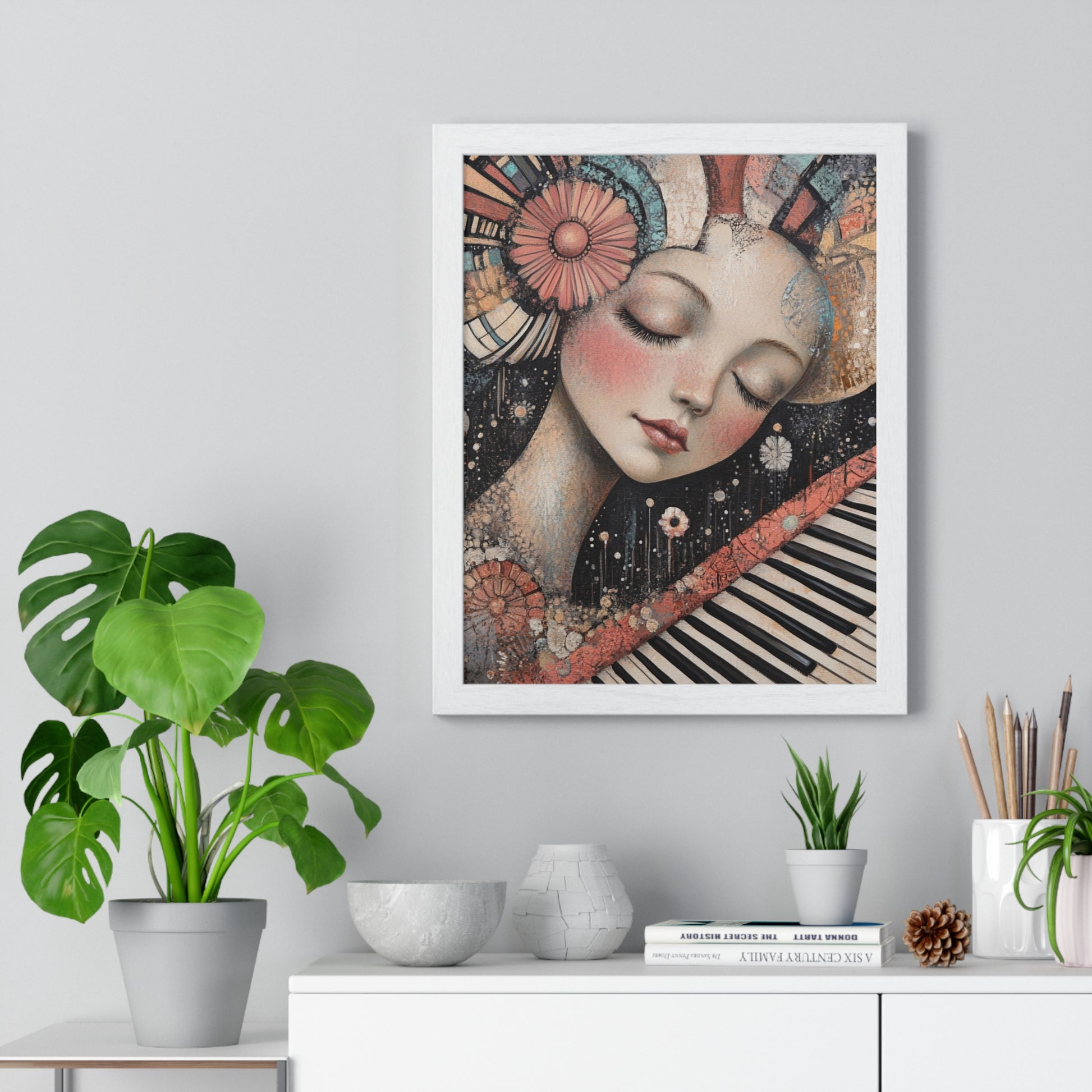 Queen Of Piano Dreams Vertical Framed Poster, Artsulli - Art is Long, Life is Short, Poster, , , , , , , 