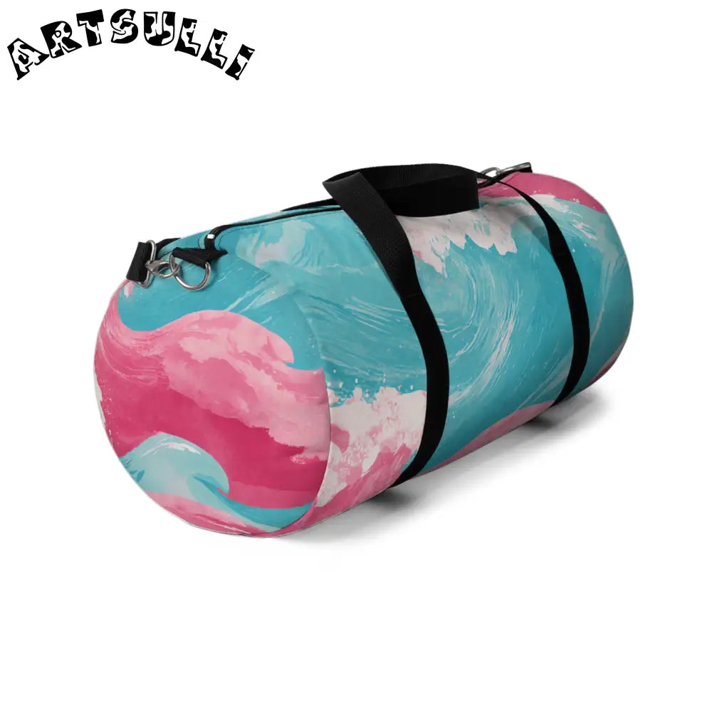 JAKKOUTTHEBXX The Great Pastelwave II Pink and Blue Duffel Bag