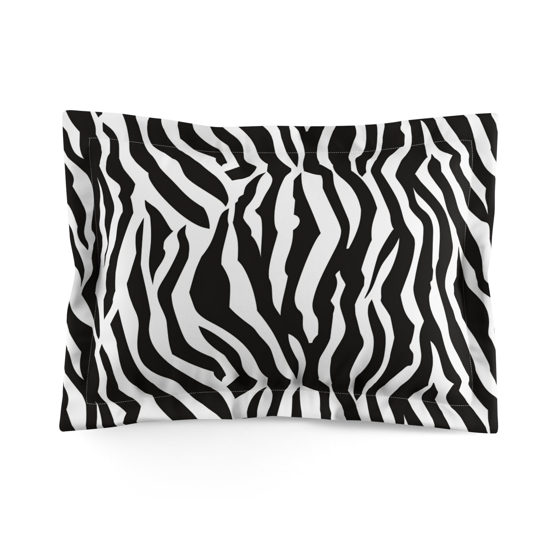 Black  White Drag Zebra Fabric Microfiber Pillow Sham, Artsulli - Art is Long, Life is Short, Home Decor, Size, Standard, , , , , 95398922317533