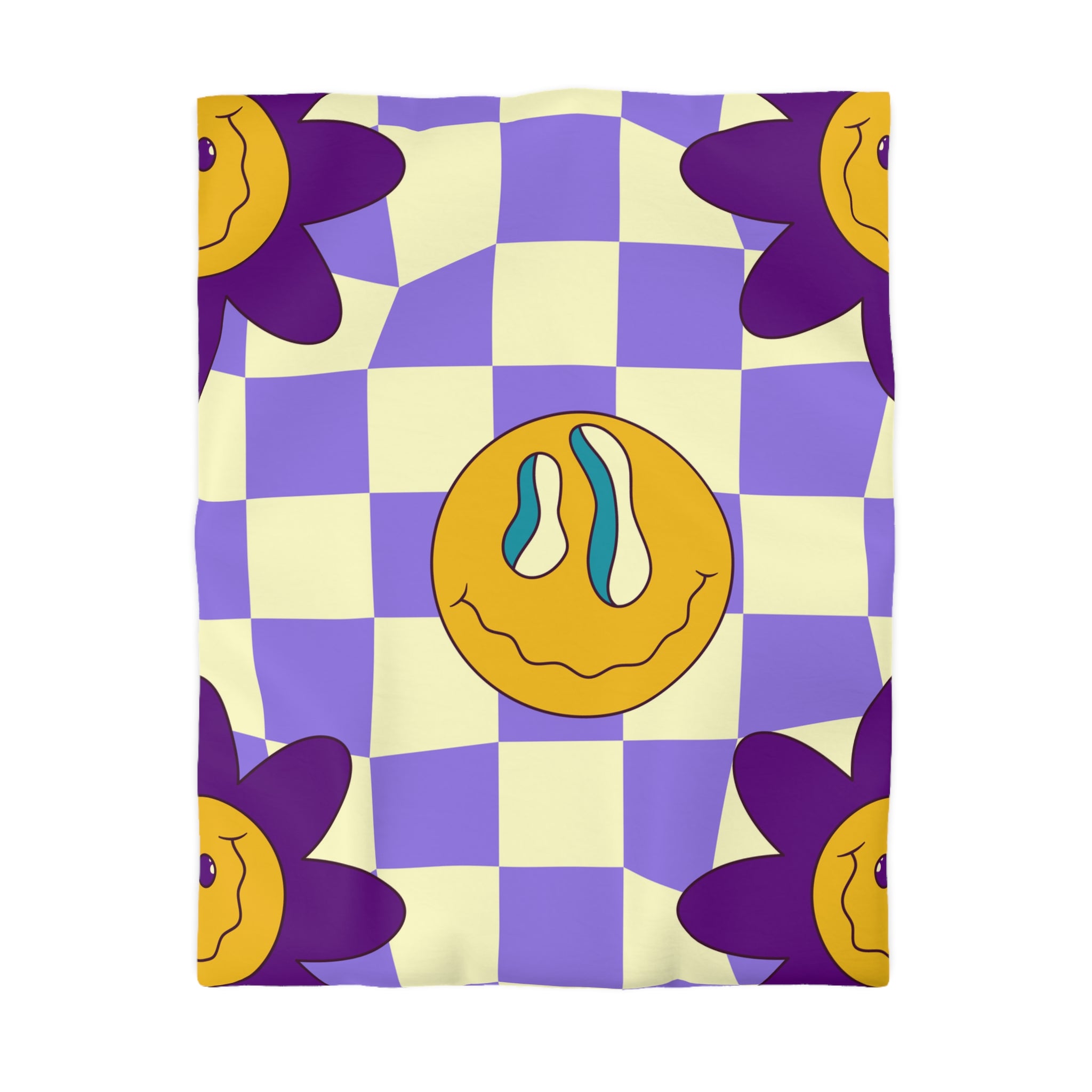 Trippy Flower Power Motifs Microfiber Duvet Cover, Artsulli - Art is Long, Life is Short, Home Decor, Size, Twin, Color, White, , , 13729599162577
