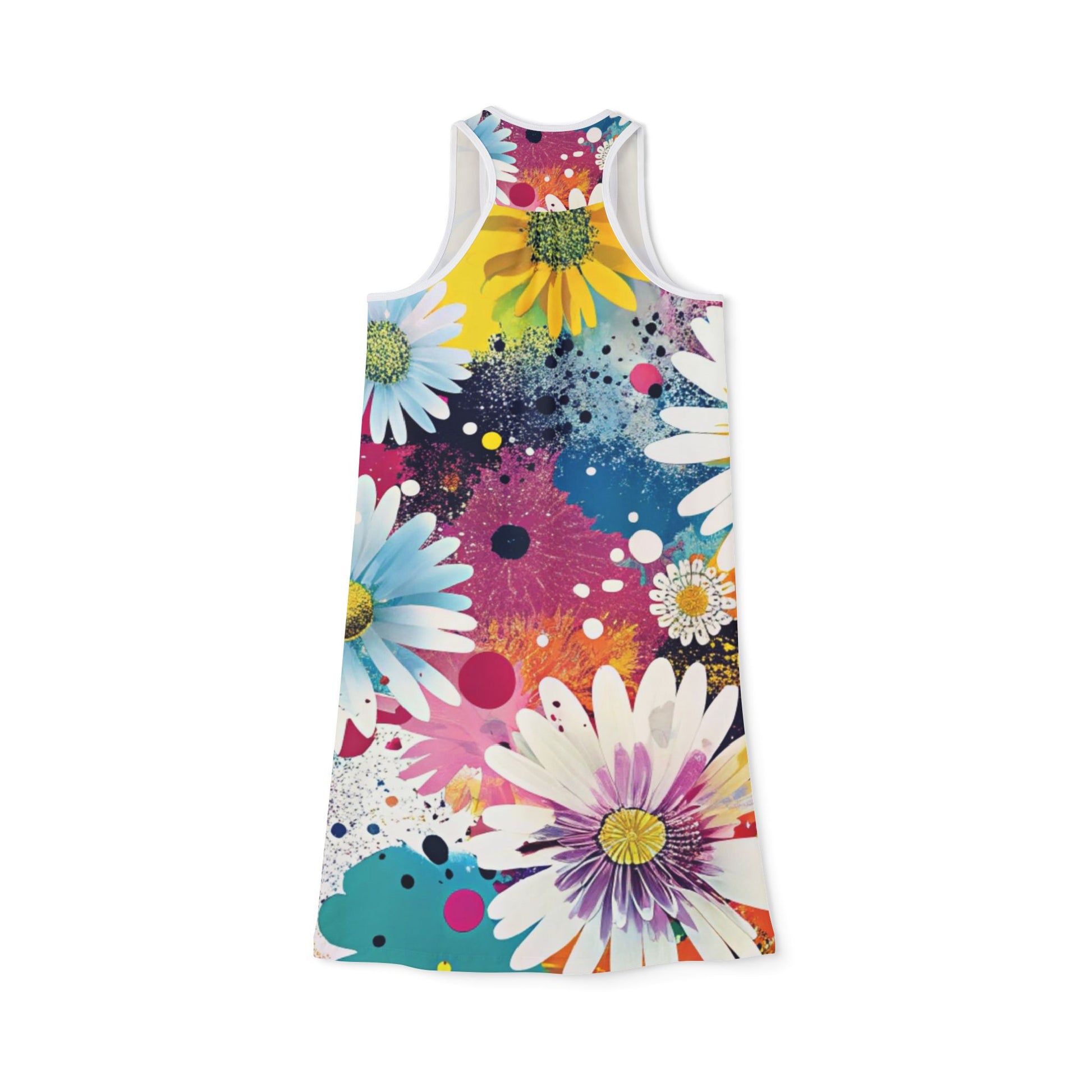 Magical Flower Explosion Multi-Color Women's Racerback Dress (AOP), Artsulli - Art is Long, Life is Short, Tank Top, , , , , , , 