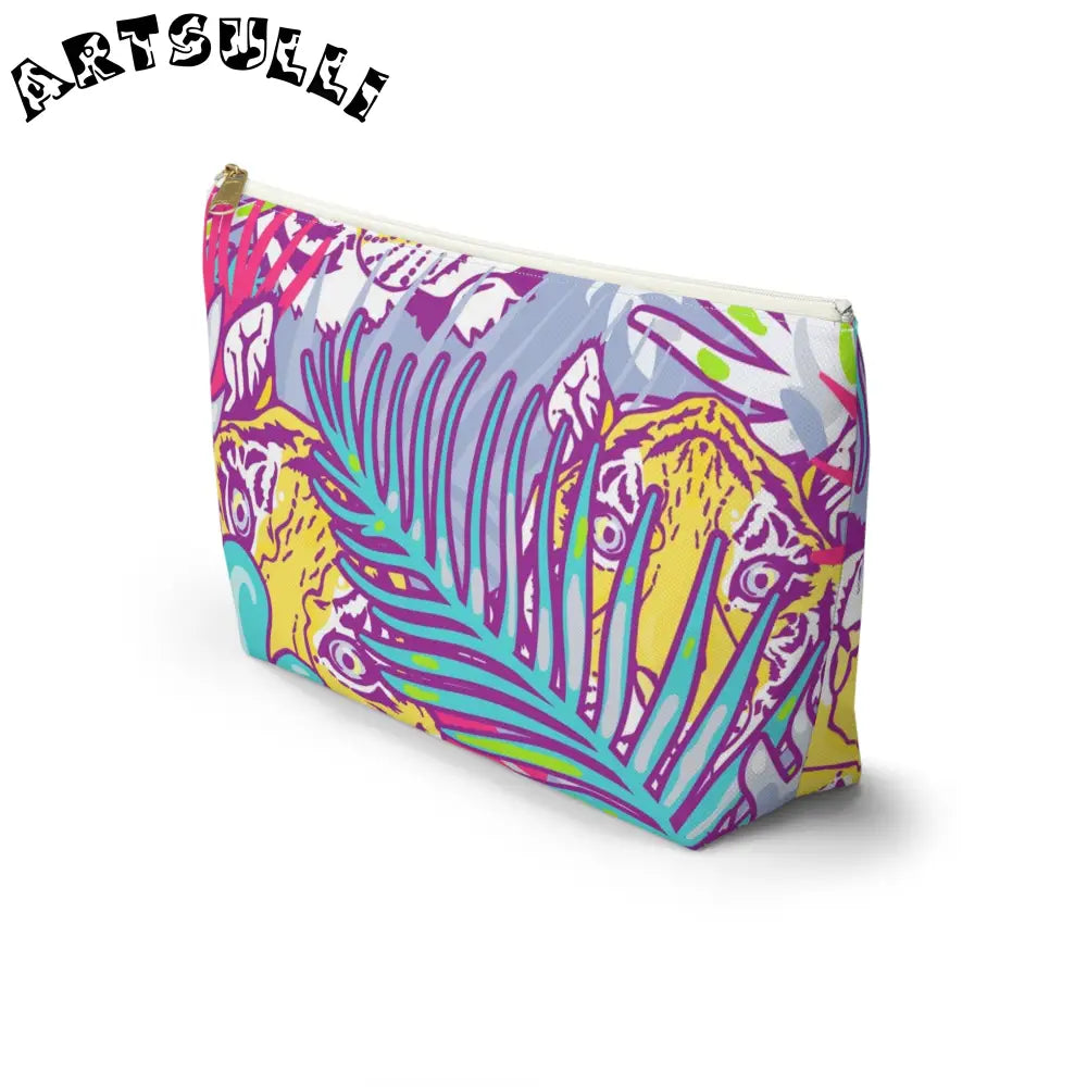 JAKKOUTTHEBXX Tropical Floral Tigers Torquise and Purple Accessory