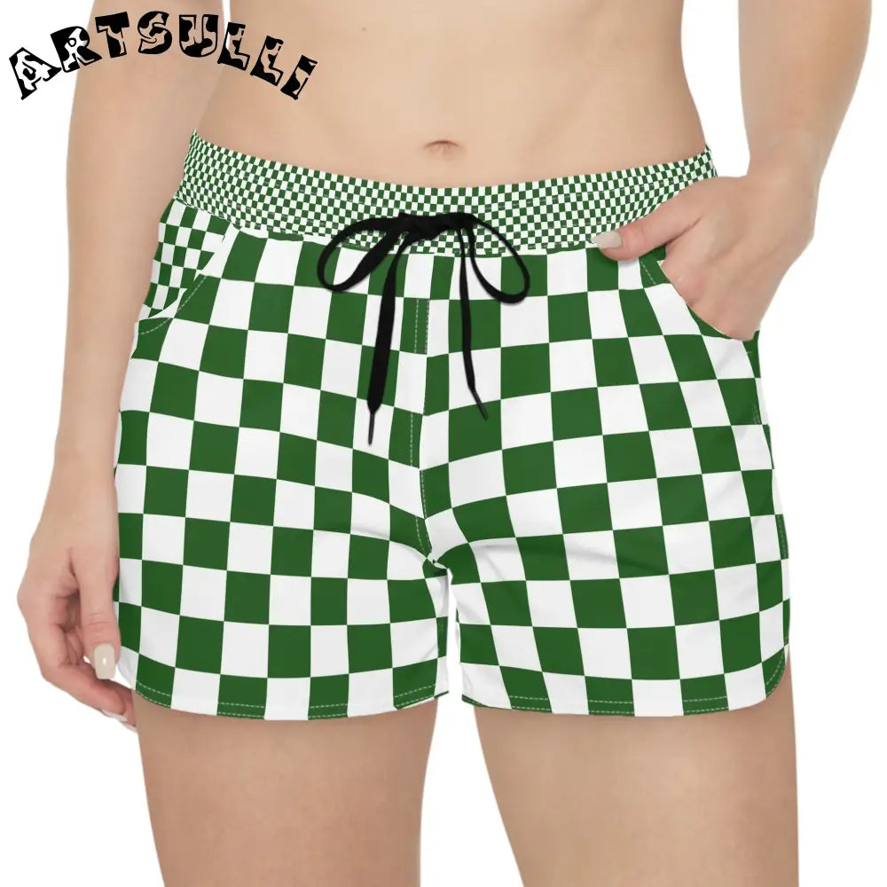 JAKKOUTTHEBXX Checkerboard White and Dark Green Women’s Casual
