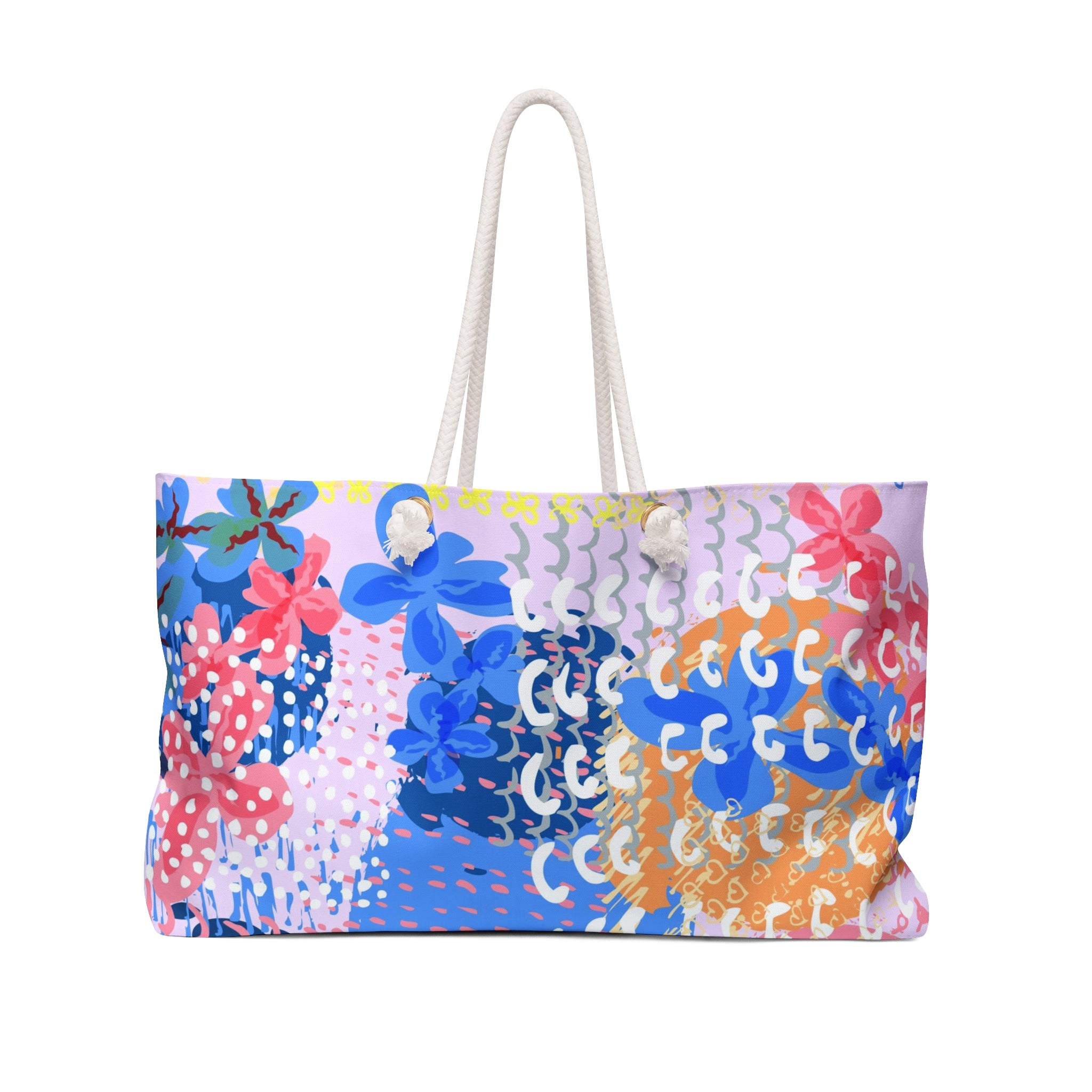Flowers x Doodles x Hearts II Multi-Color Weekender Bag, Artsulli - Art is Long, Life is Short, Bags, Size, 24" × 13", , , , , 25537268556968801234