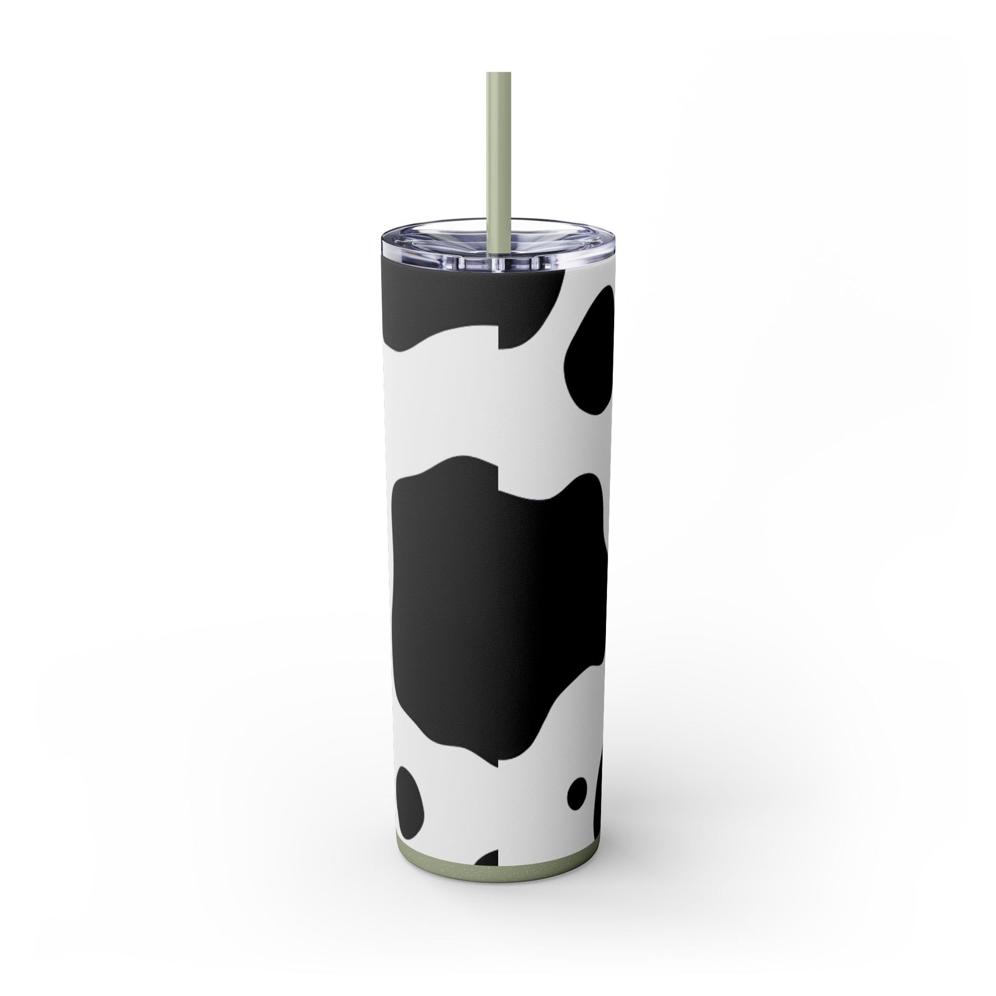 Cow Print Focus Skinny Tumbler with Straw, 20oz, Artsulli - Art is Long, Life is Short, Mug, , , , , , , 
